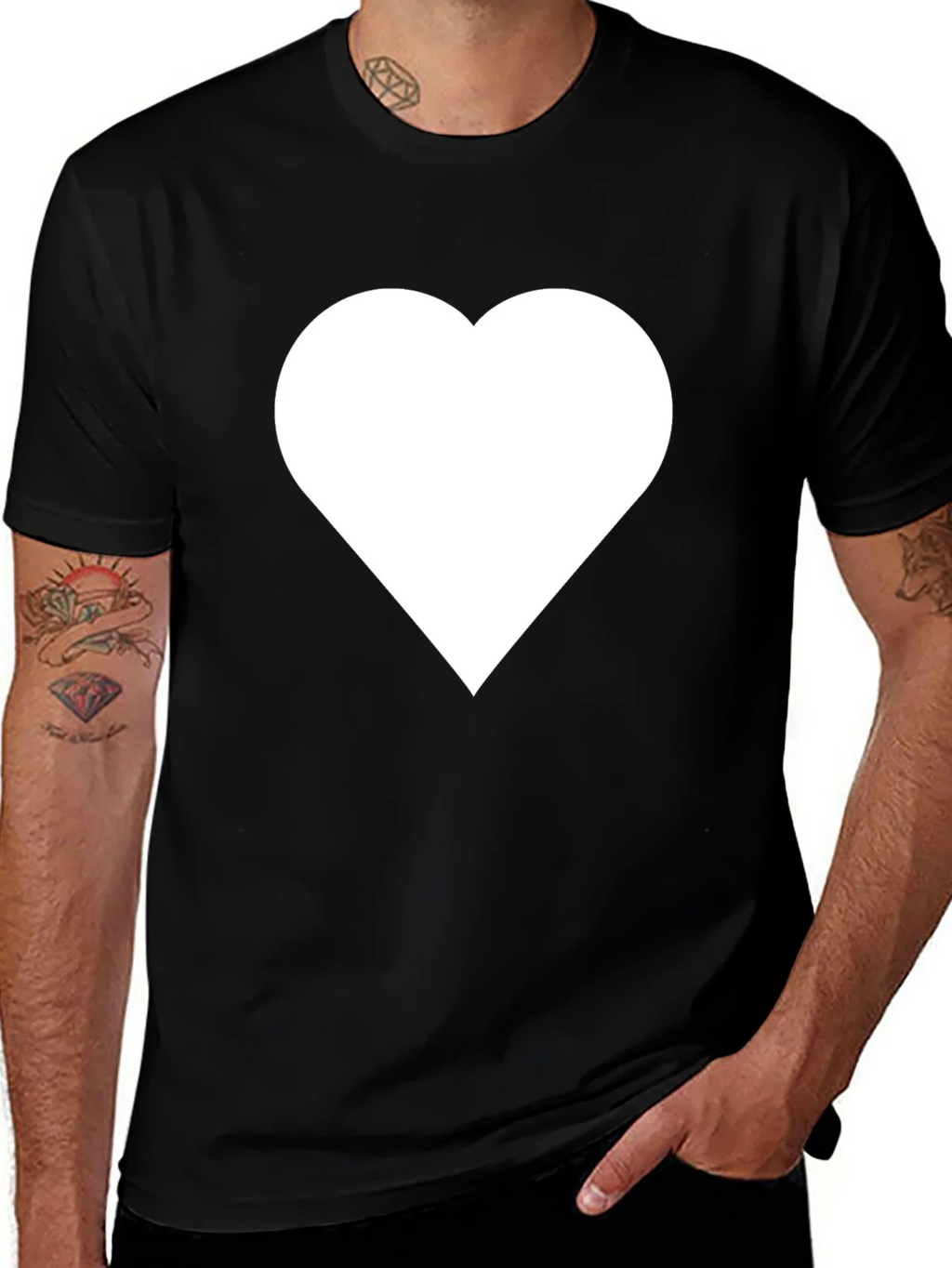 Heart Graphic T-Shirt - Black Casual Tee product image 1