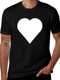 Heart Graphic T-Shirt - Black Casual Tee product image 1