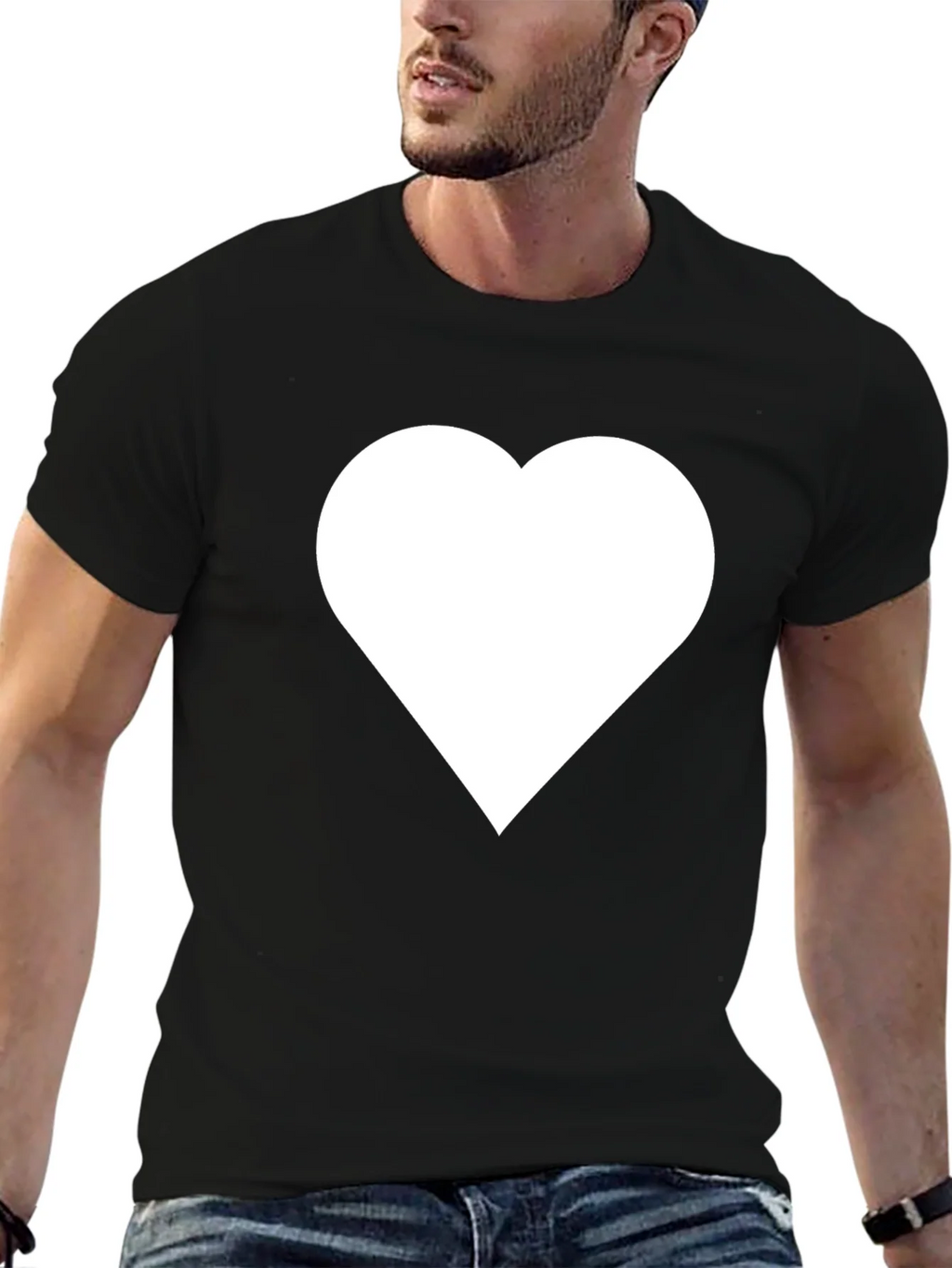 Heart Graphic T-Shirt - Black Casual Tee product image 6