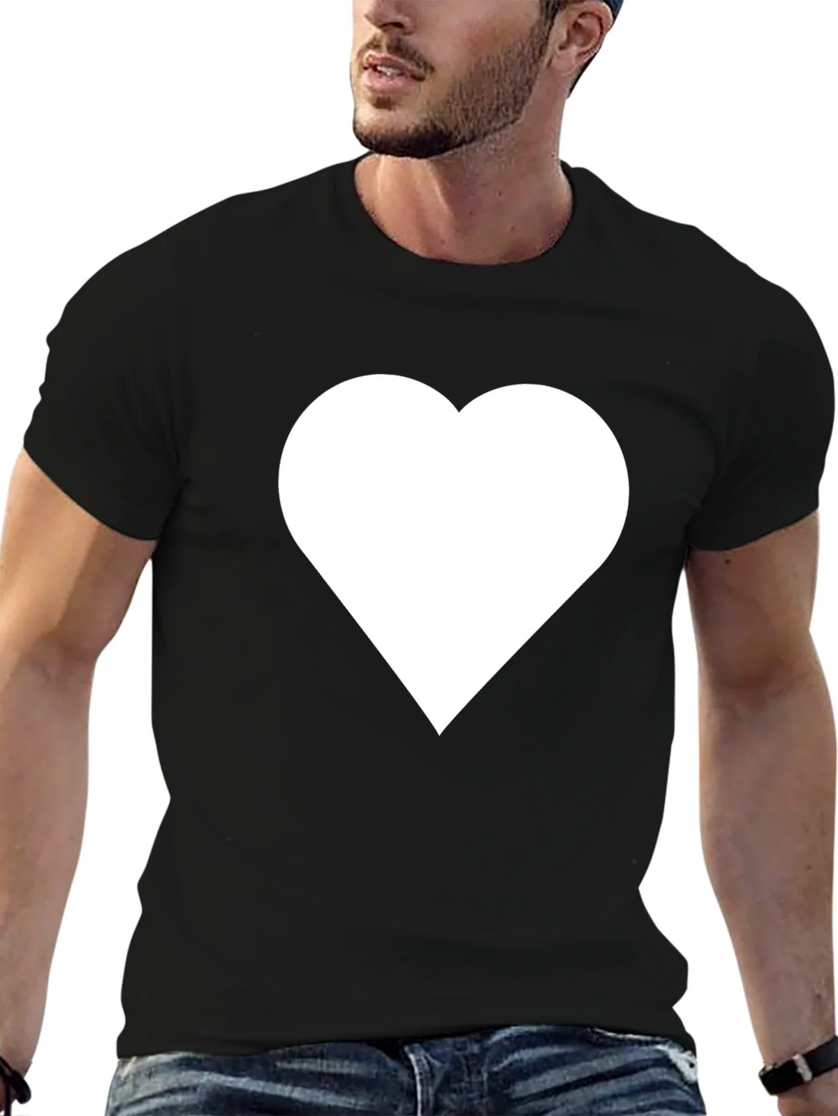 Heart Graphic T-Shirt - Black Casual Tee product image 6
