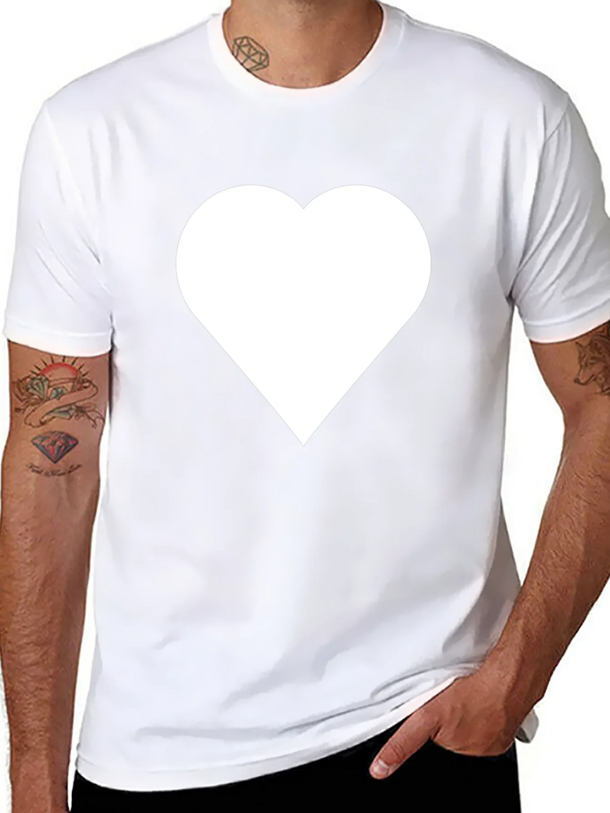 Heart Graphic T-Shirt - Black Casual Tee product image 7