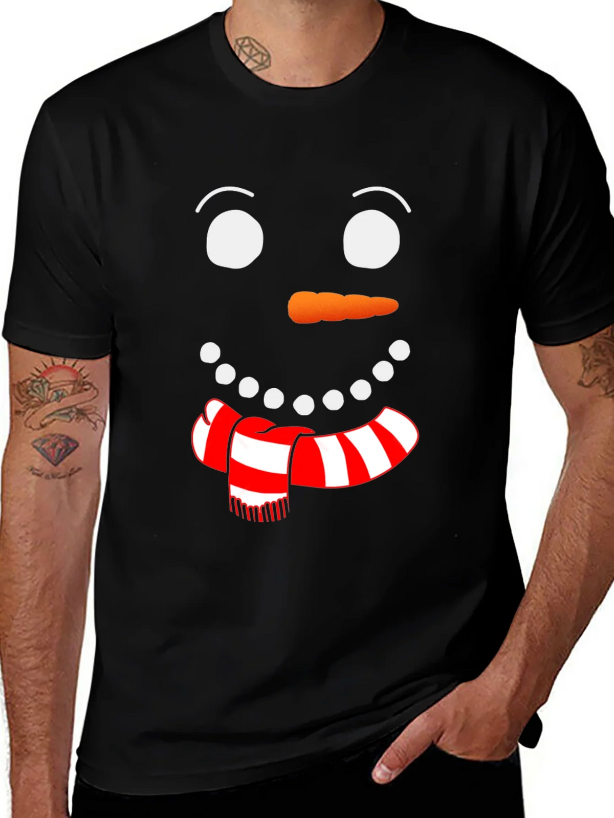 Festive Snowman Face Graphic Tee product image 1