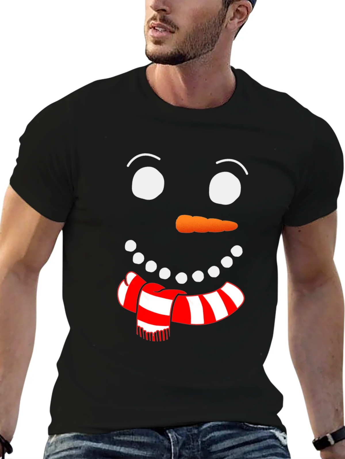 Festive Snowman Face Graphic Tee product image 6