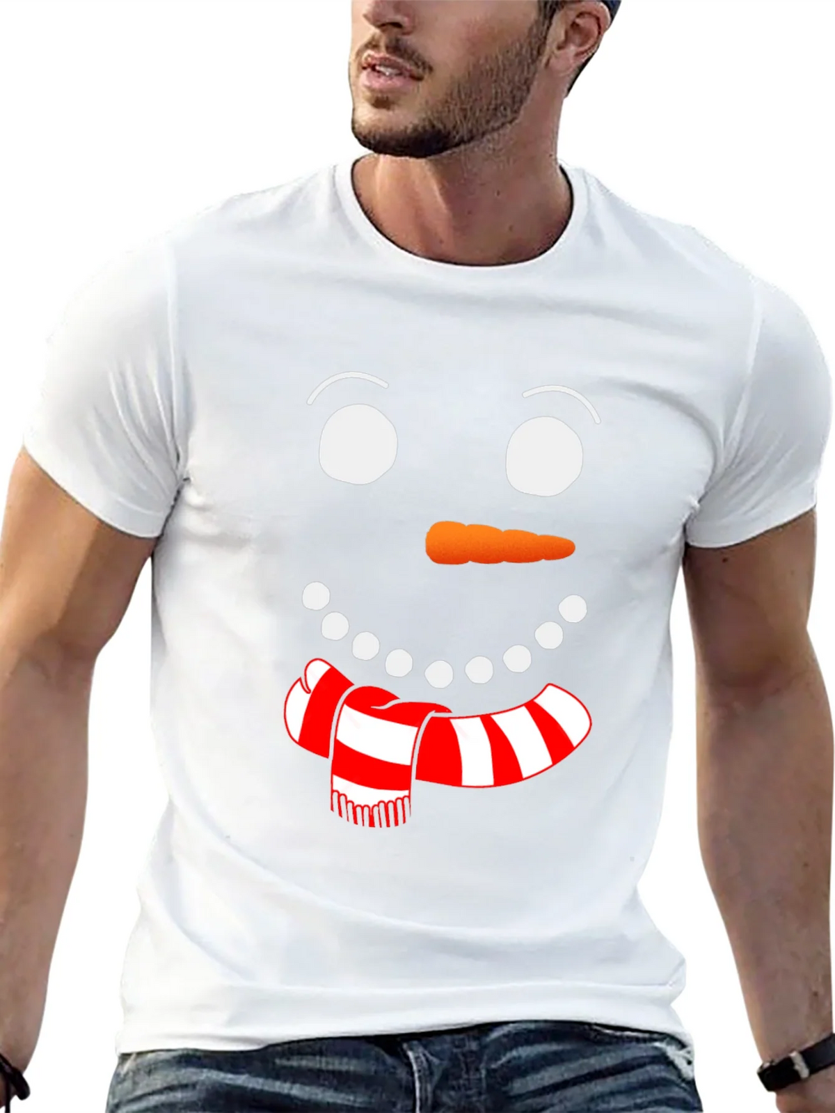 Festive Snowman Face Graphic Tee product image 12