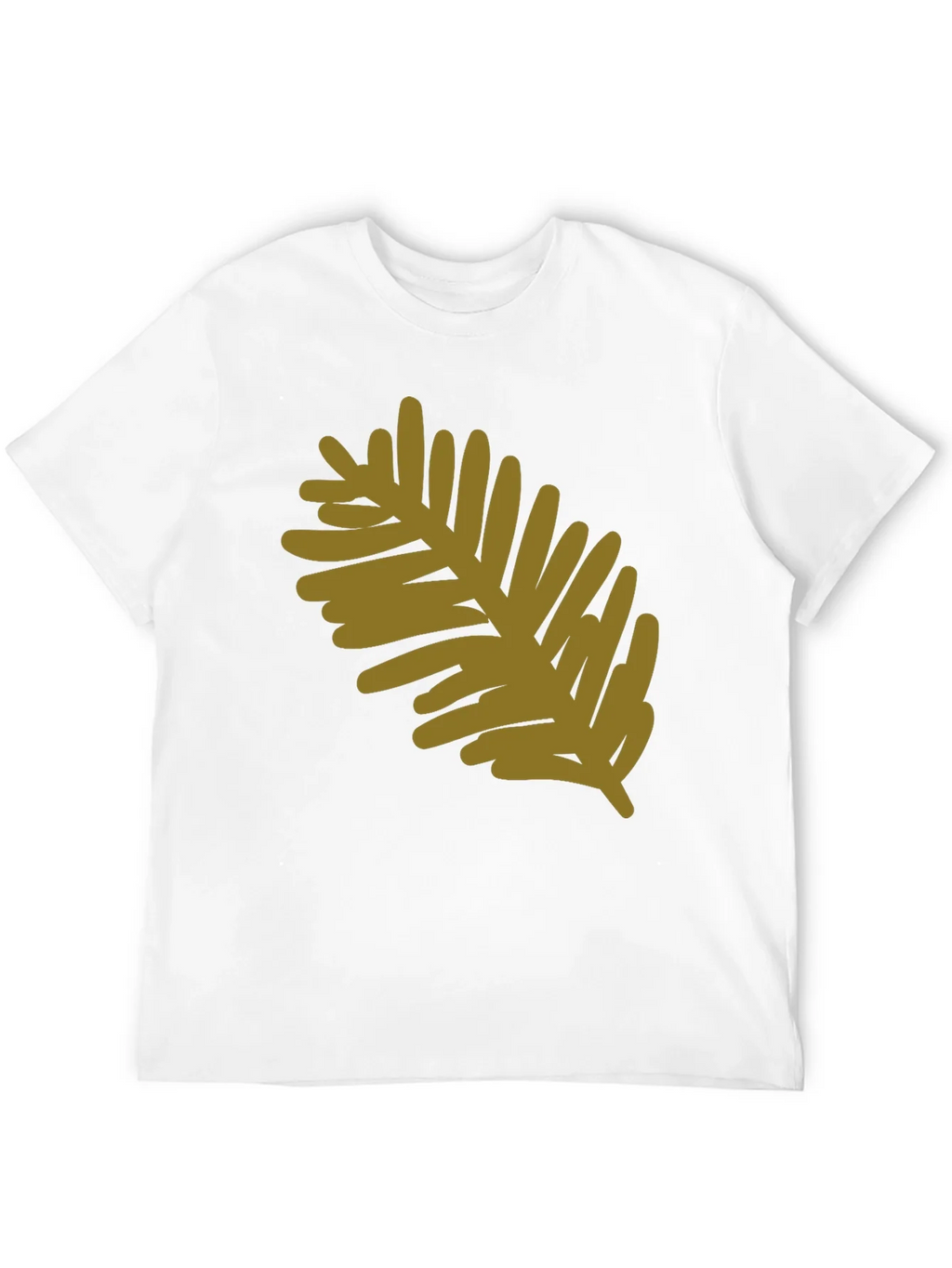 Modern Leaf Design Black Cotton T-Shirt product image 11