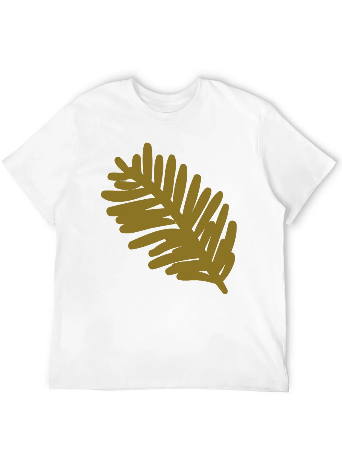 Modern Leaf Design Black Cotton T-Shirt product image 11
