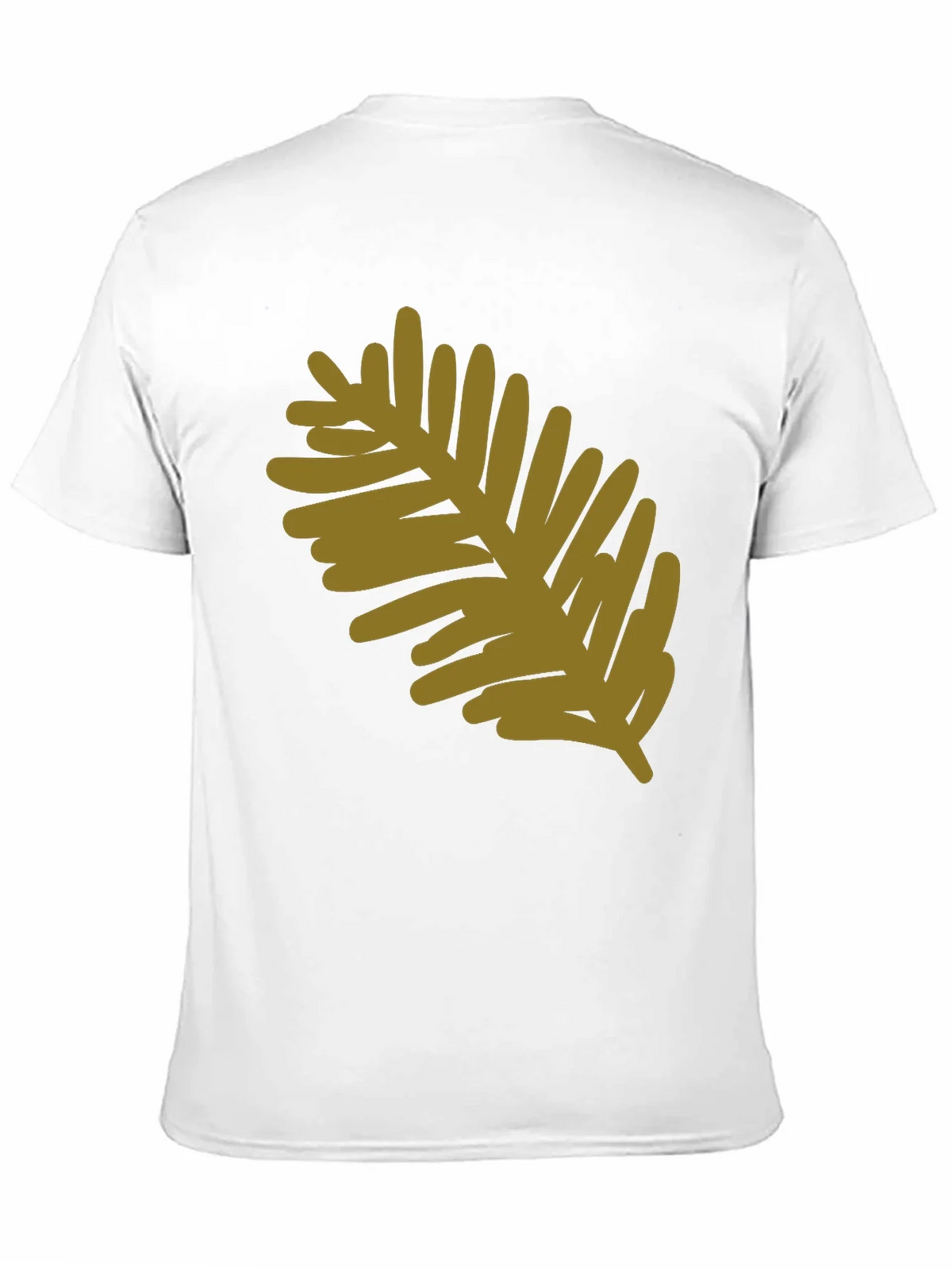 Modern Leaf Design Black Cotton T-Shirt product image 10