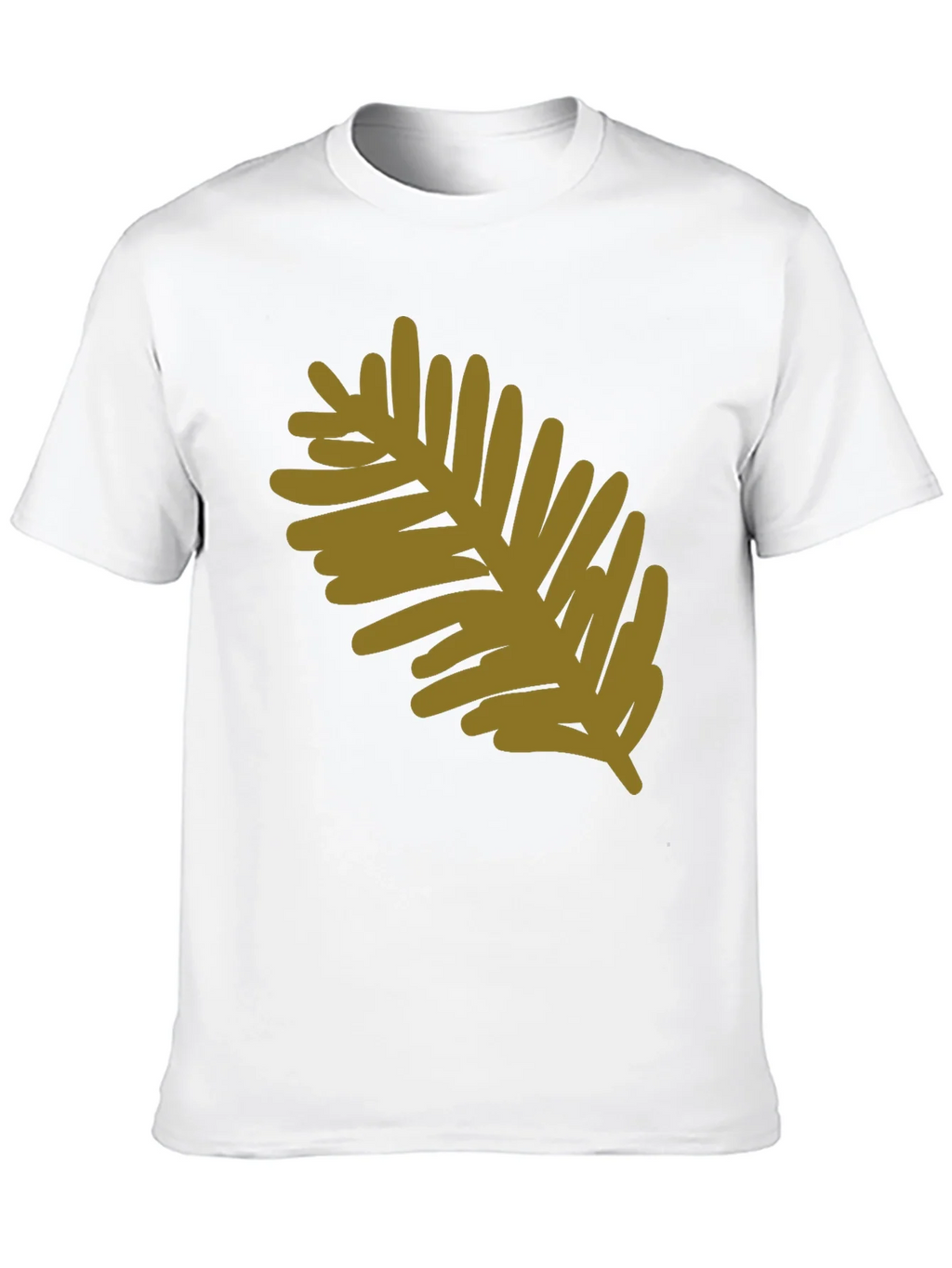 Modern Leaf Design Black Cotton T-Shirt product image 9