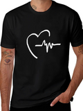Heartbeat Graphic Tee - Stylish Black T-Shirt product image 1