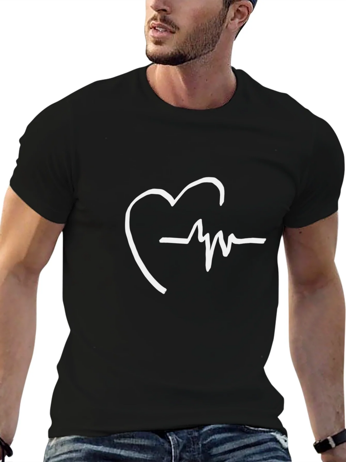 Heartbeat Graphic Tee - Stylish Black T-Shirt product image 6