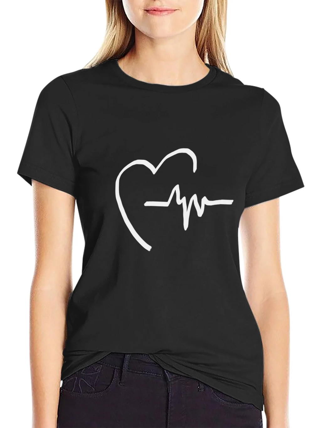 Heartbeat Graphic Tee - Stylish Black T-Shirt product image 2