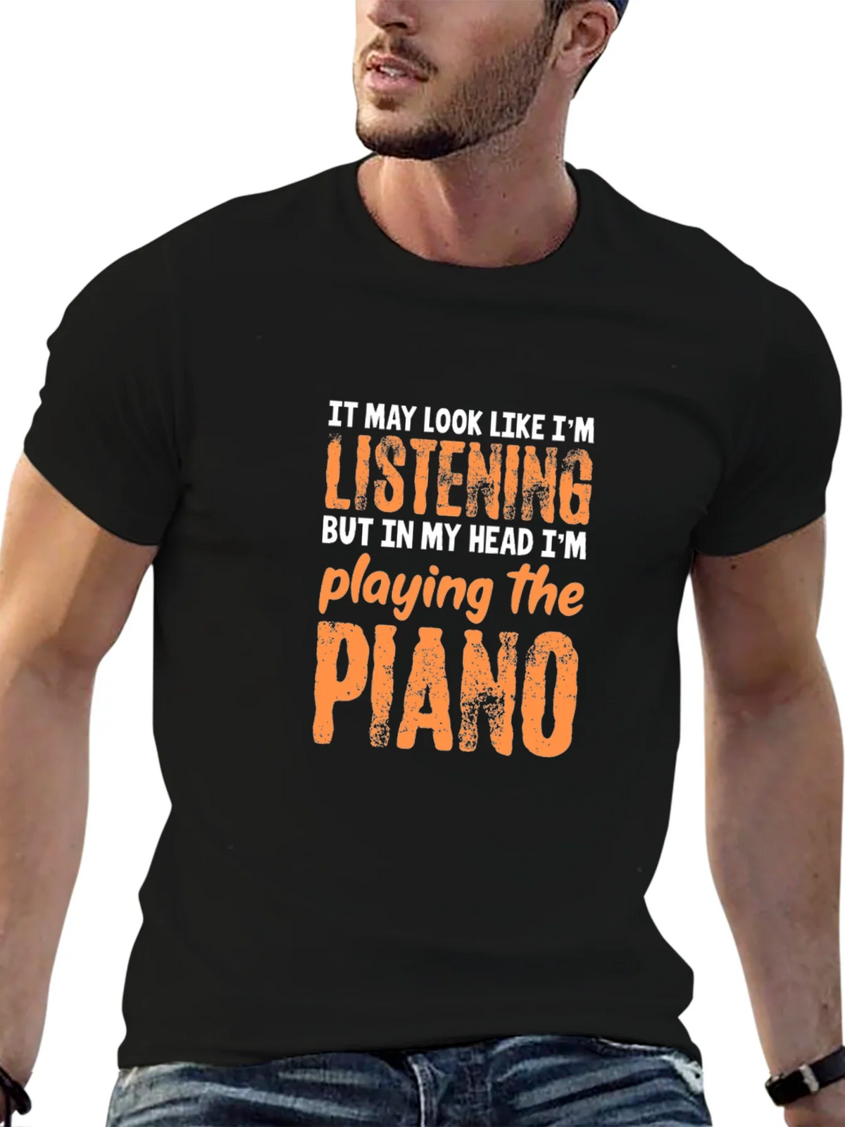 Piano Player T-Shirt - Head in the Music product image 6