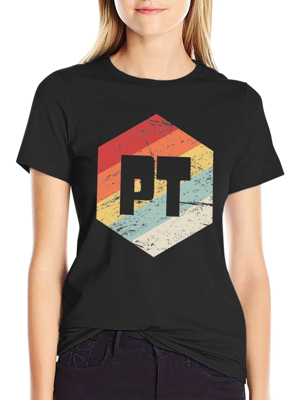 Retro PT Hexagon Black T-Shirt product image 2