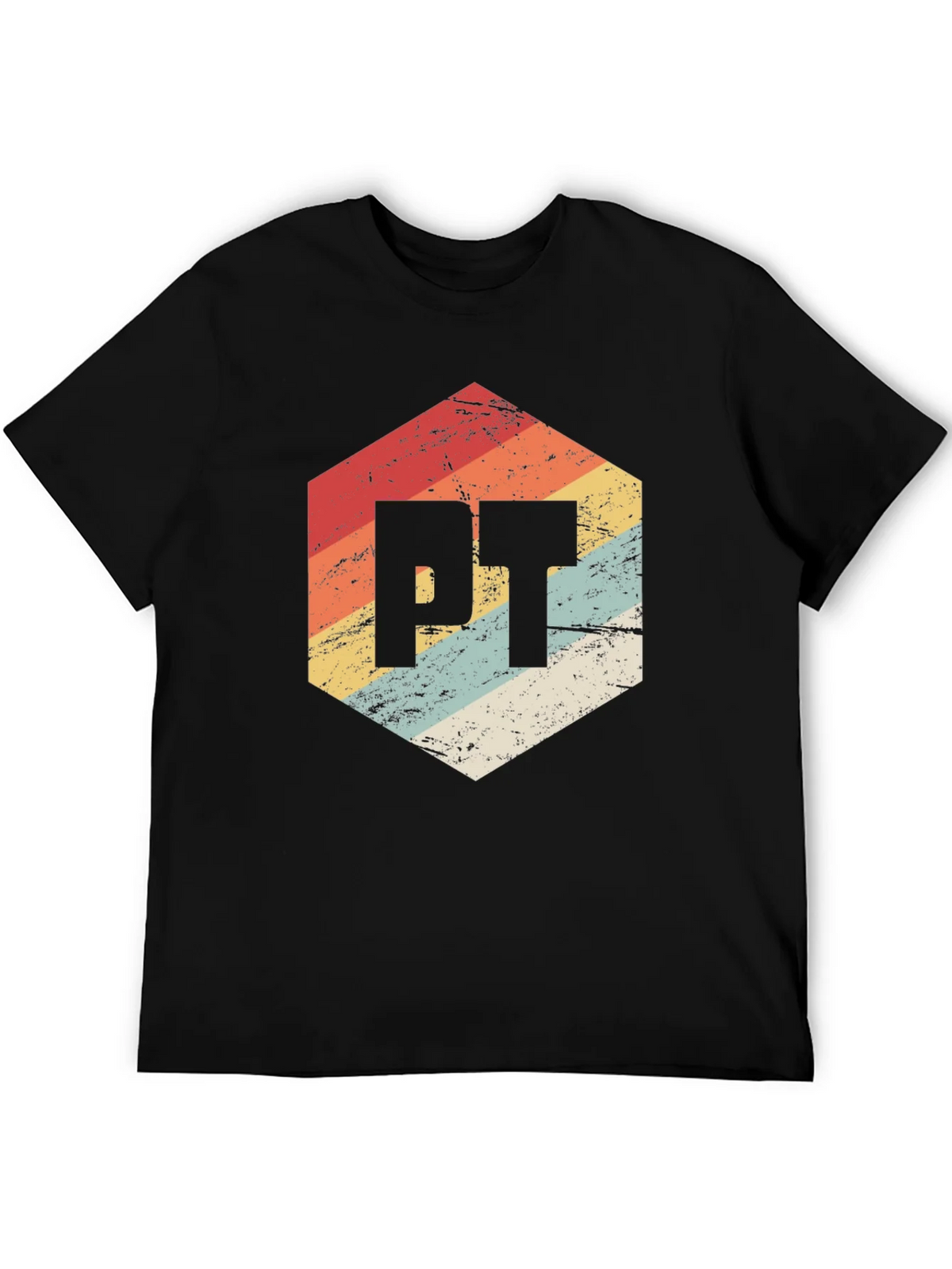Retro PT Hexagon Black T-Shirt product image 5