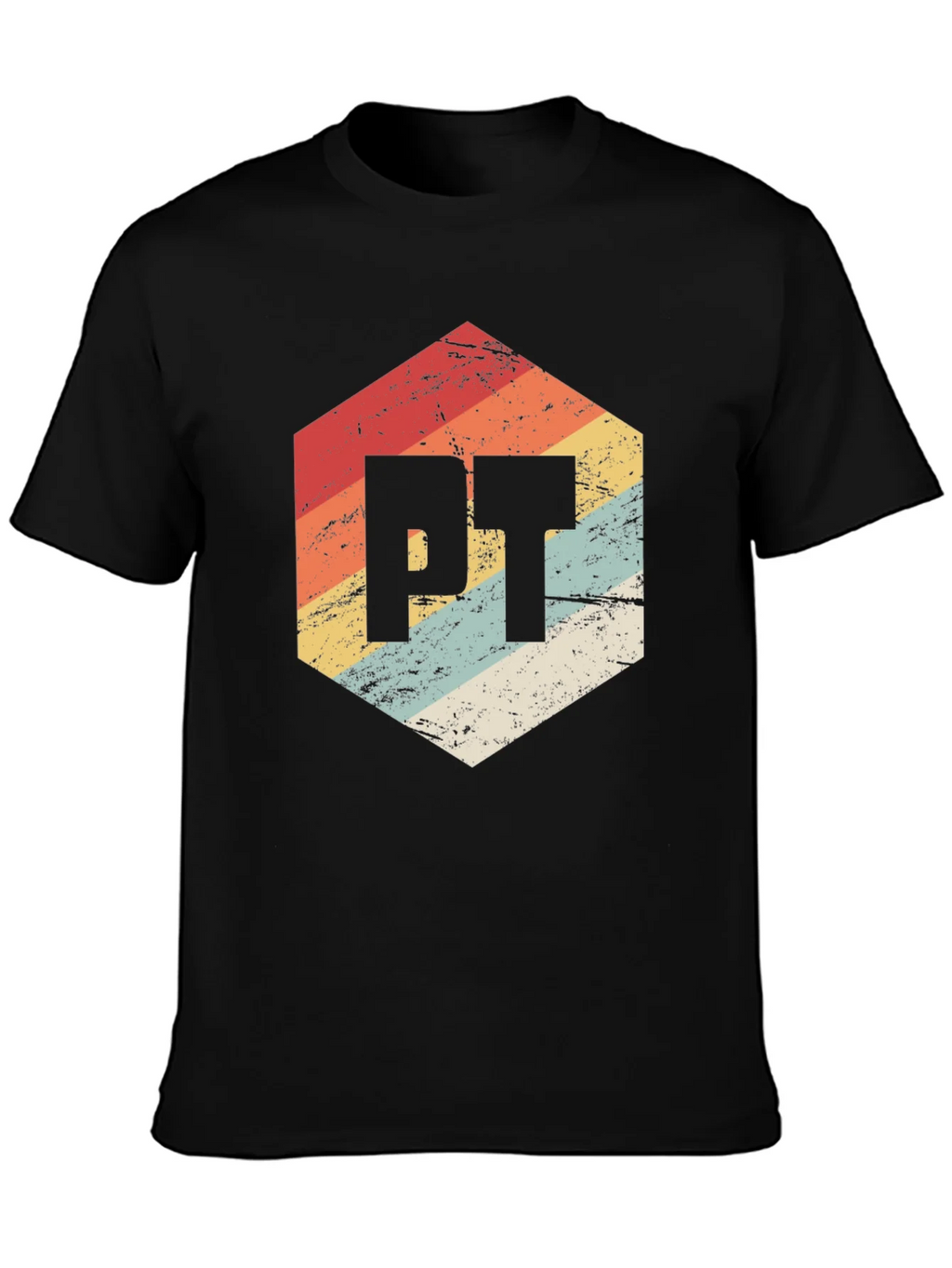 Retro PT Hexagon Black T-Shirt product image 3