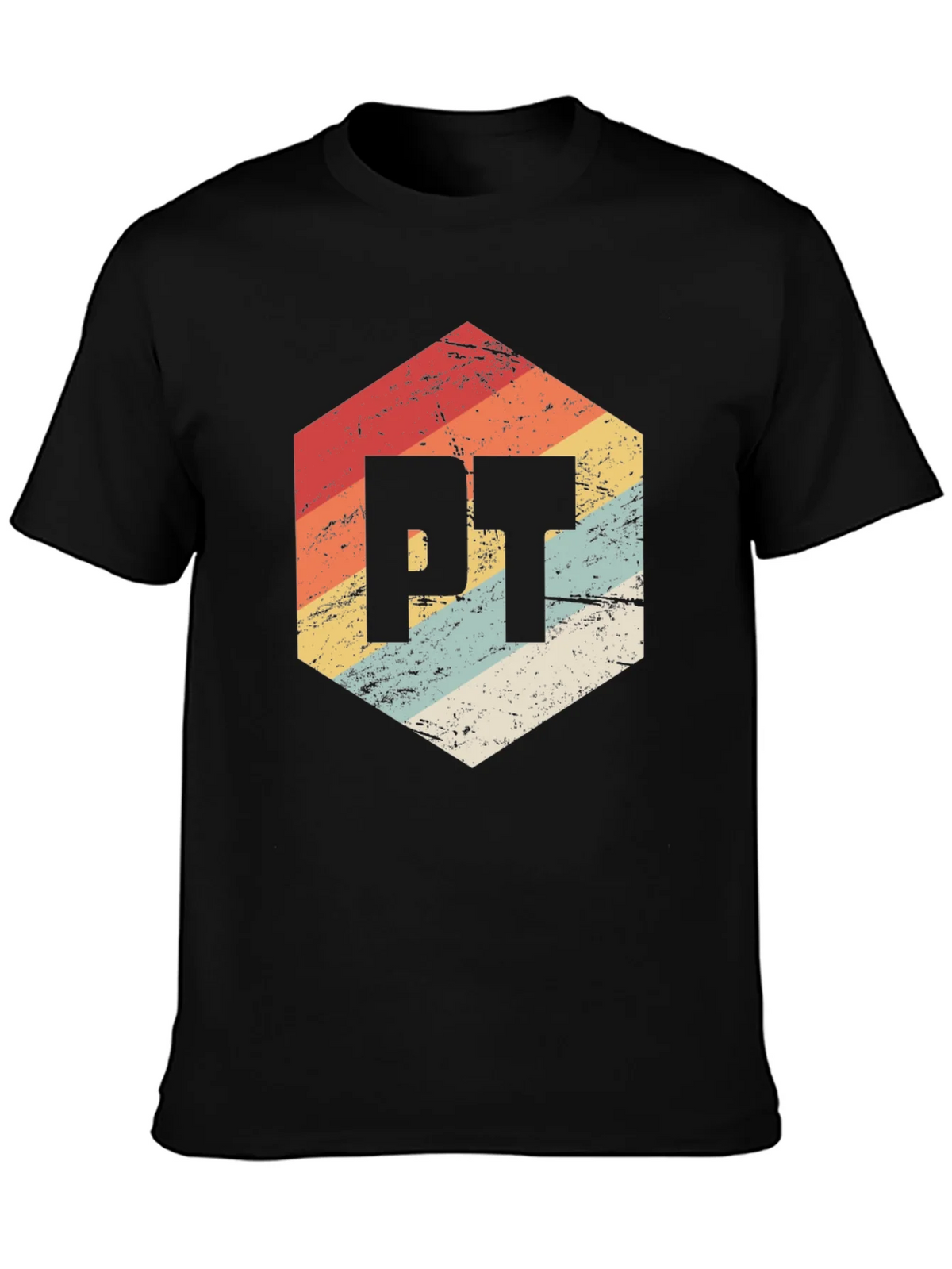 Retro PT Hexagon Black T-Shirt product image 3