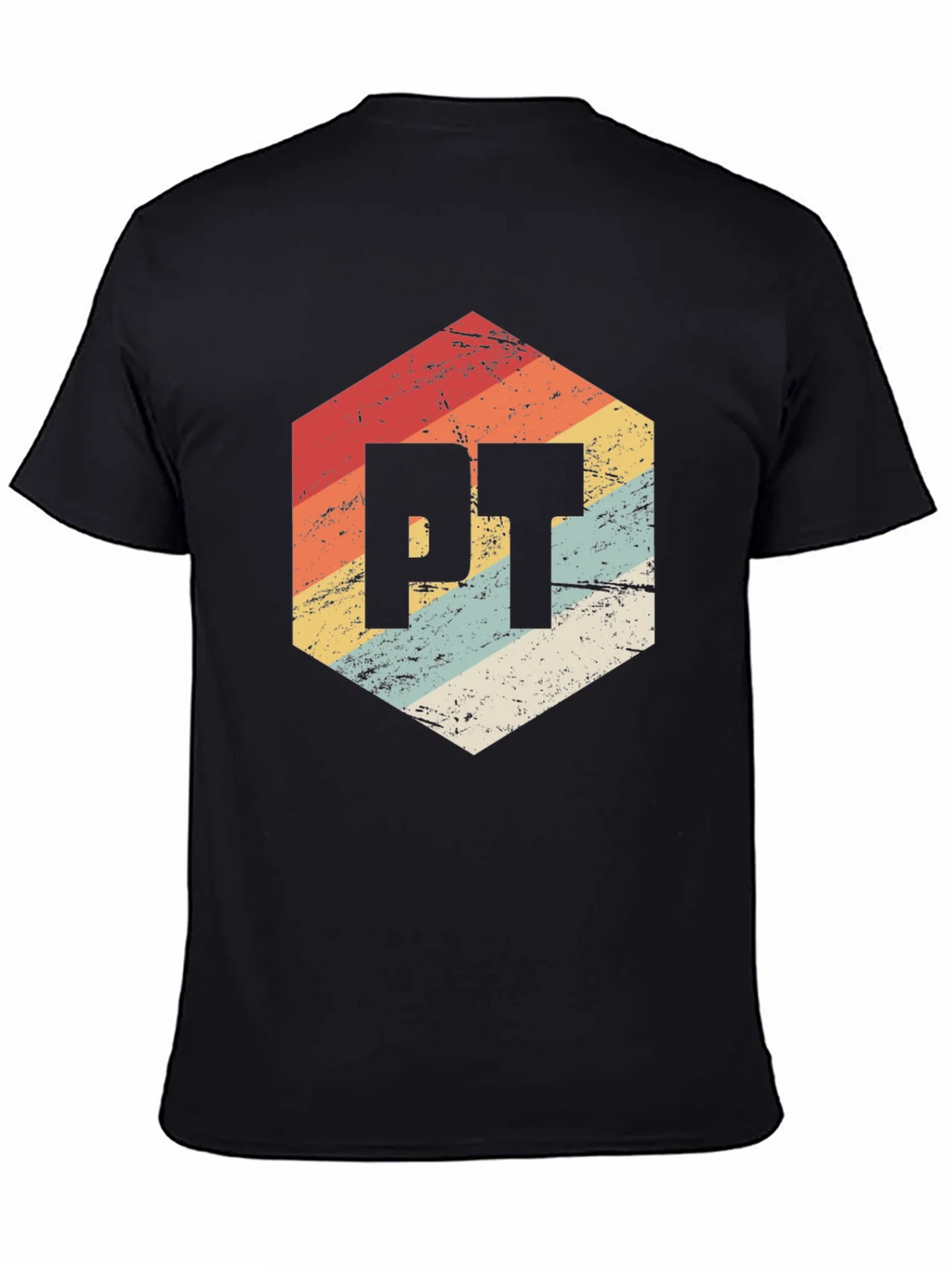 Retro PT Hexagon Black T-Shirt product image 4