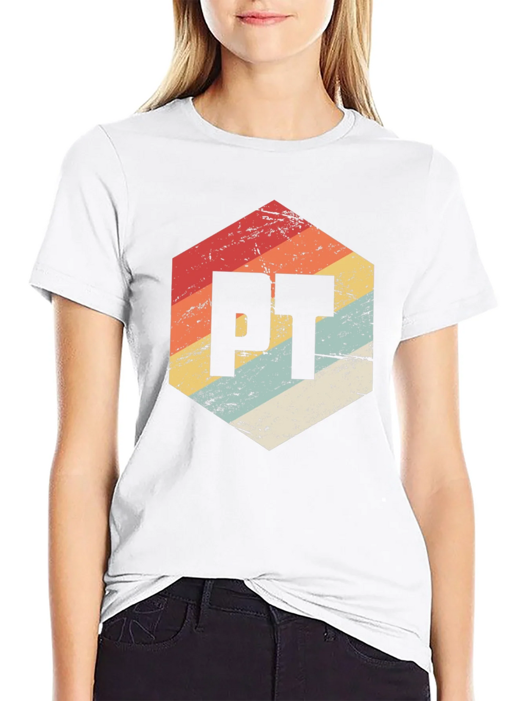 Retro PT Hexagon Black T-Shirt product image 8