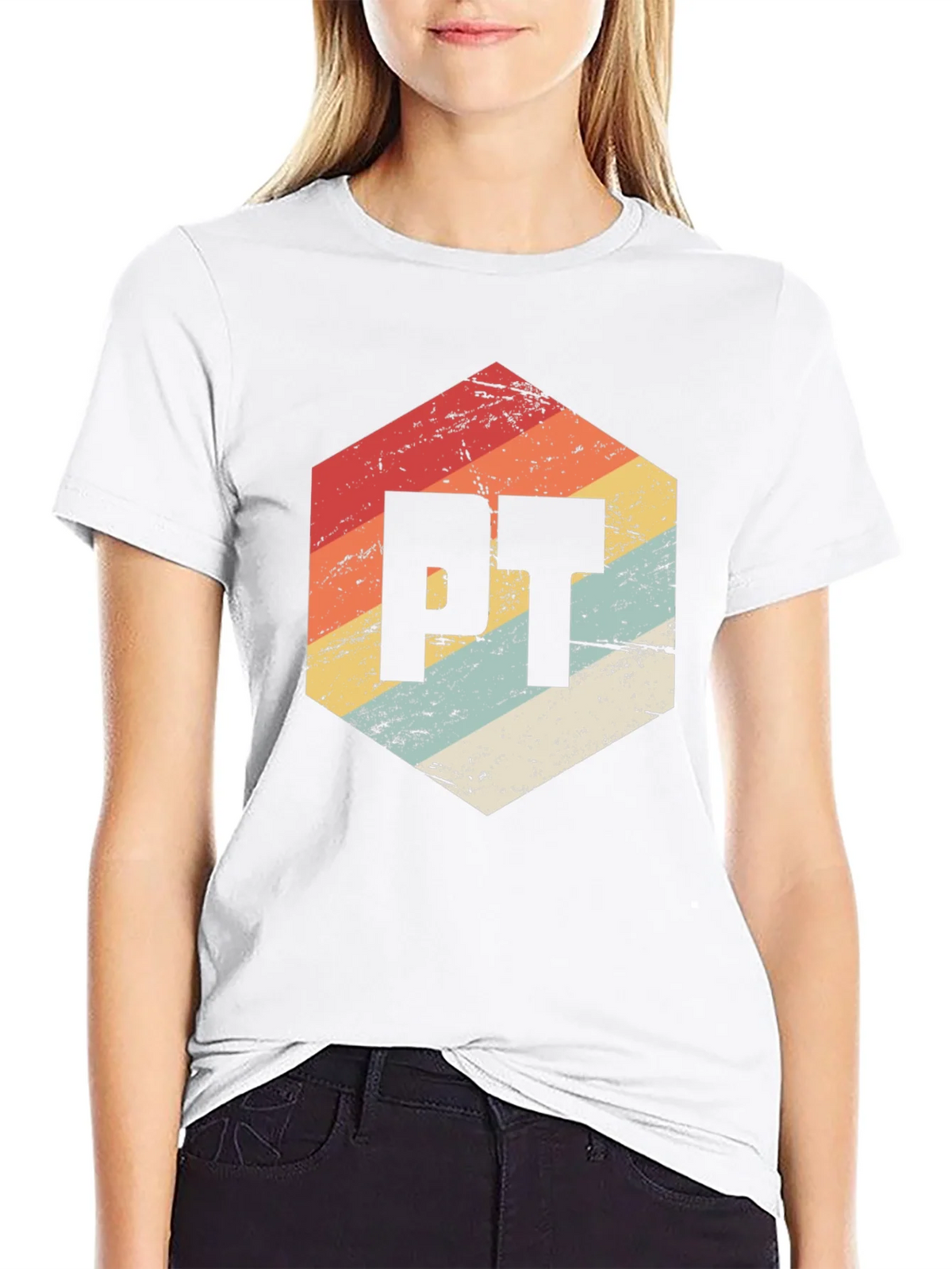 Retro PT Hexagon Black T-Shirt product image 8
