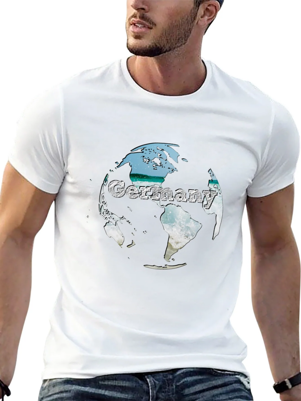 Germany Globe Graphic Tee - Black Crew Neck T-Shirt product image 12