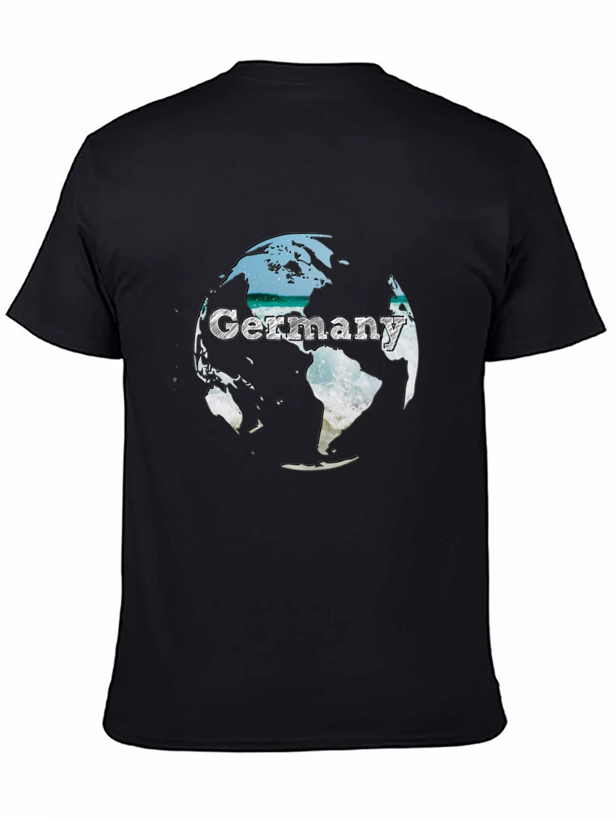 Germany Globe Graphic Tee - Black Crew Neck T-Shirt product image 4