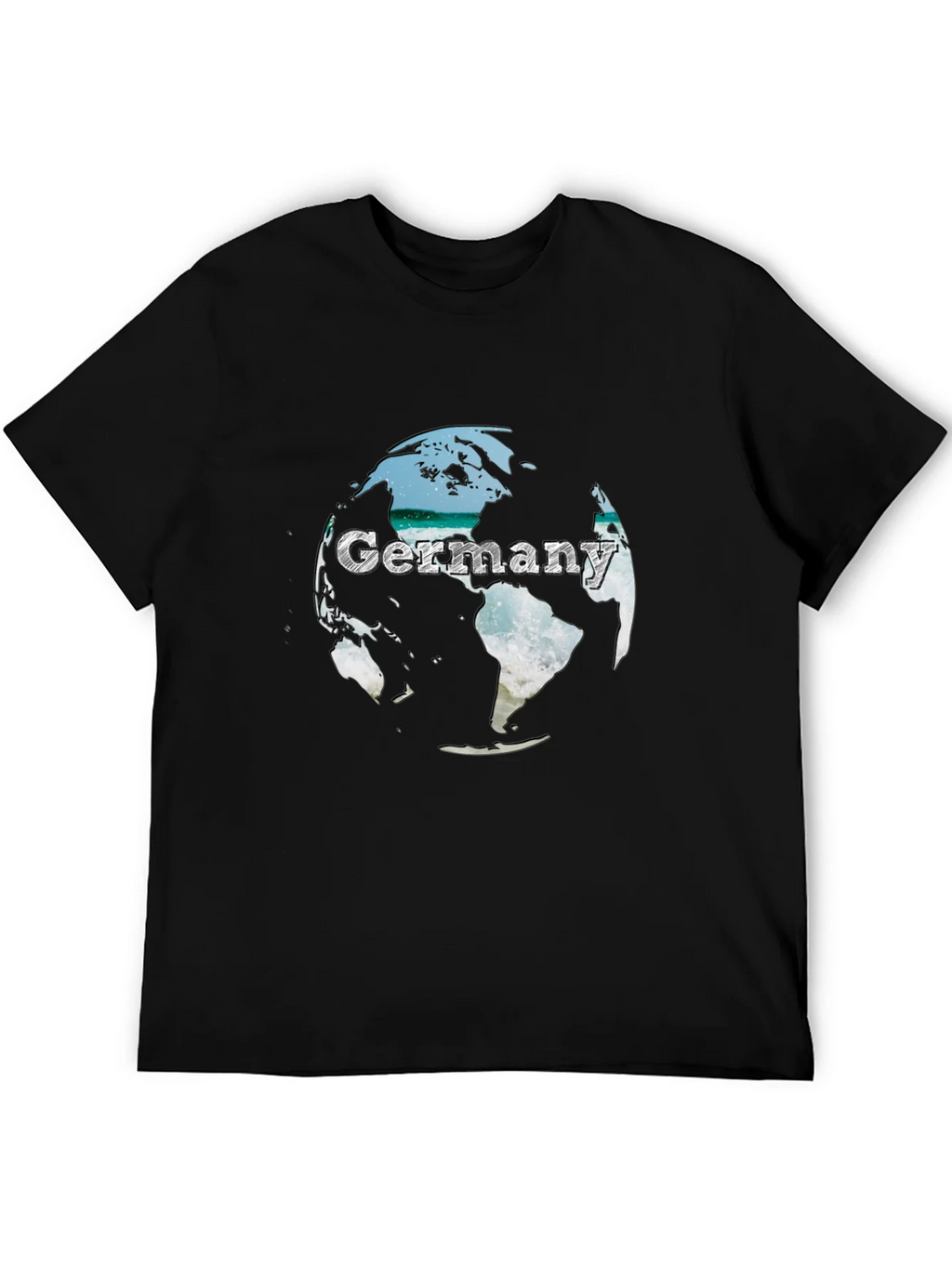 Germany Globe Graphic Tee - Black Crew Neck T-Shirt product image 5