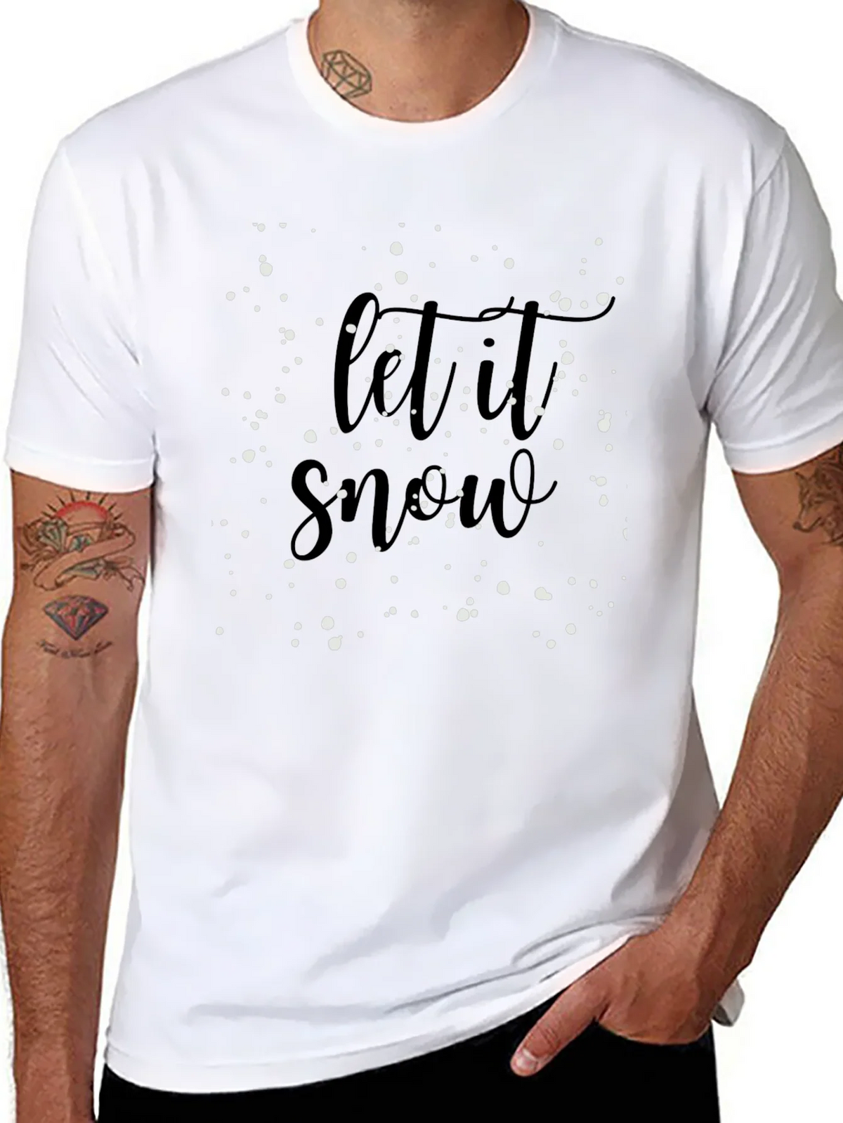 Let It Snow Black Graphic Tee product image 7
