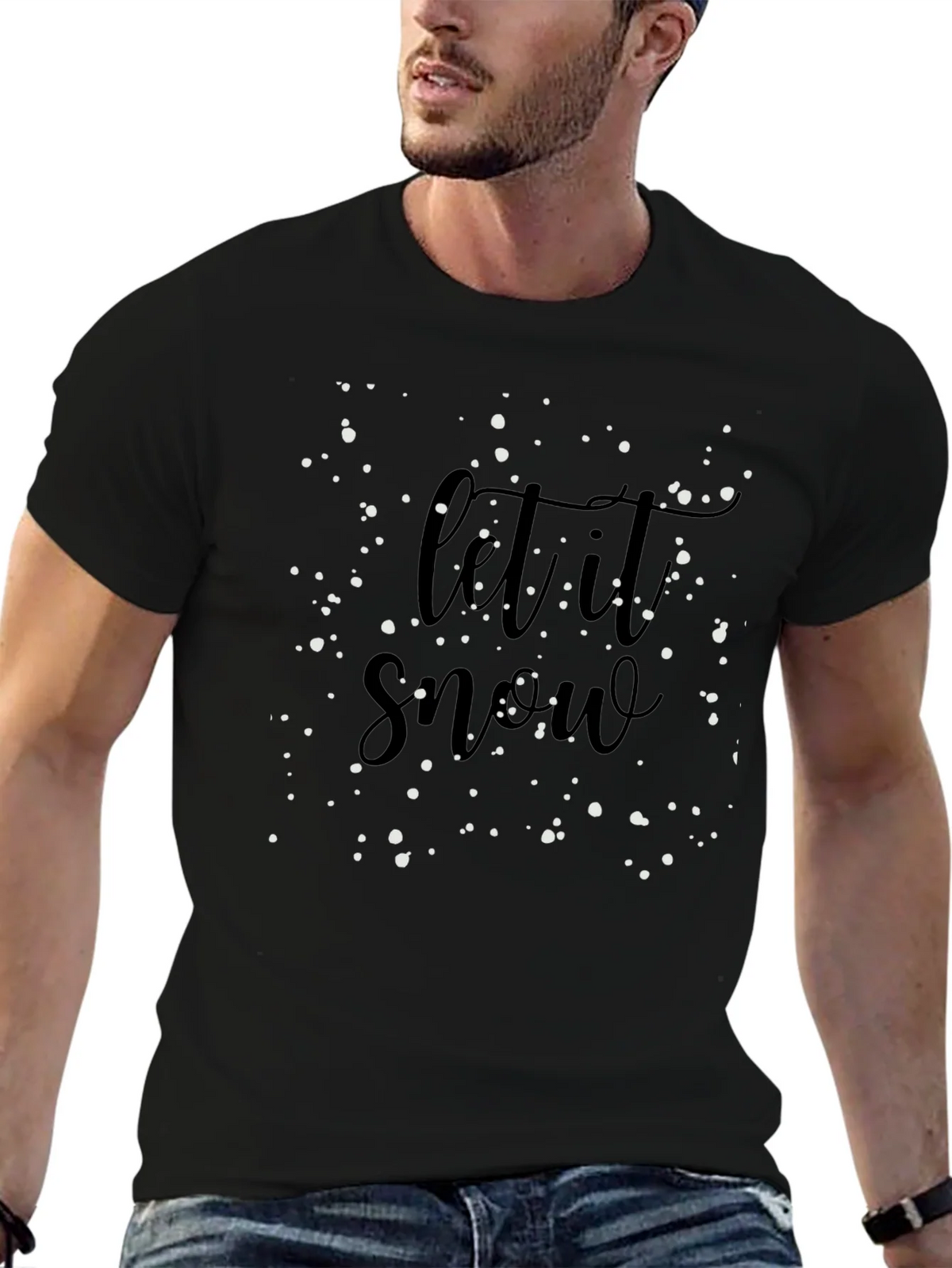 Let It Snow Black Graphic Tee product image 6