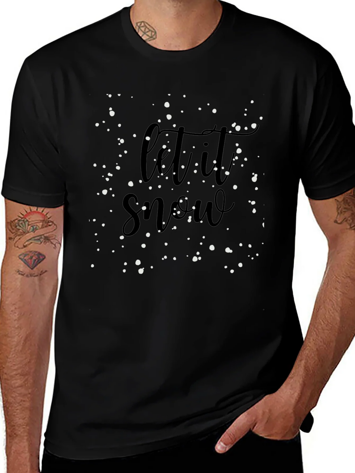 Let It Snow Black Graphic Tee product image 1