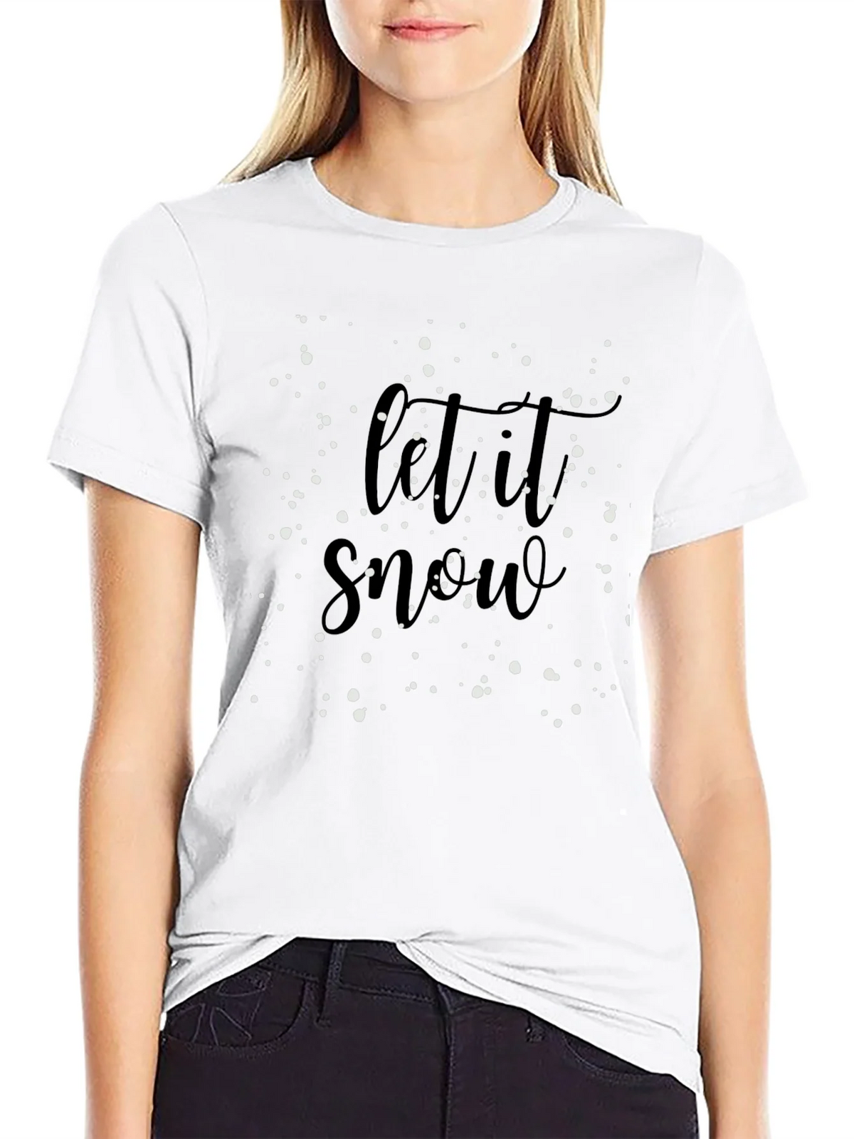Let It Snow Black Graphic Tee product image 8