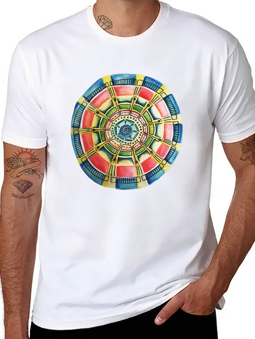 Abstract Mandala Graphic Tee - Black Cotton Comfort product image 7