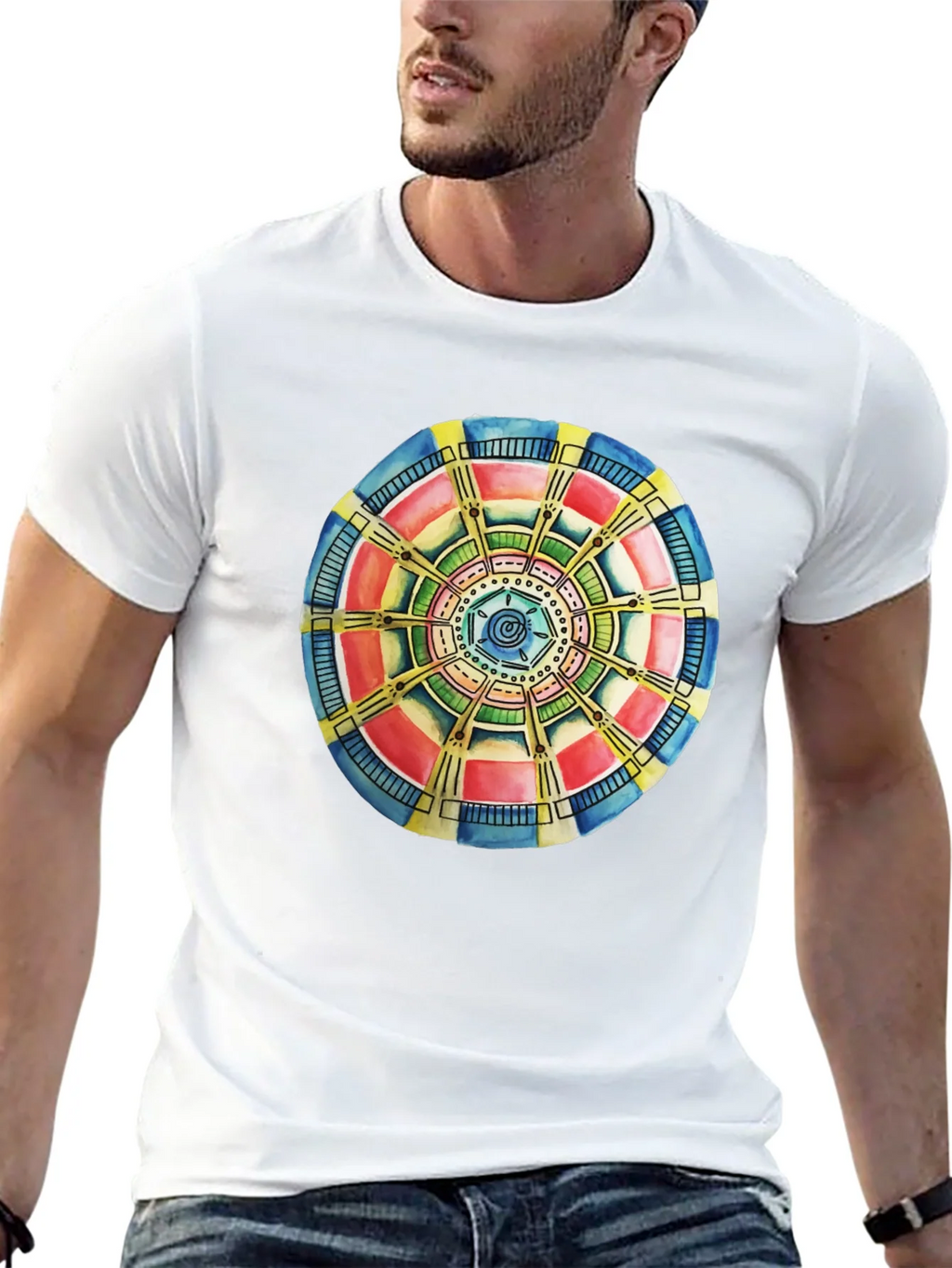 Abstract Mandala Graphic Tee - Black Cotton Comfort product image 12