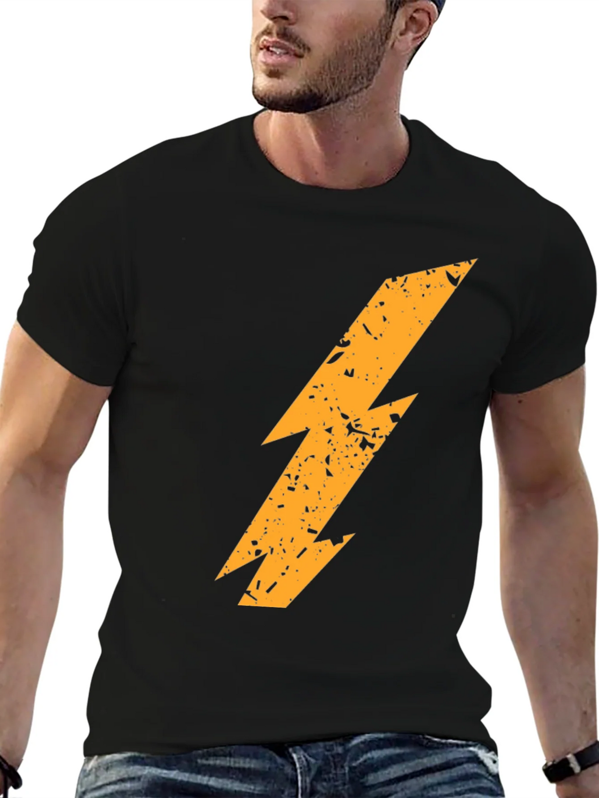 Lightning Bolt Graphic T-Shirt - Black product image 6