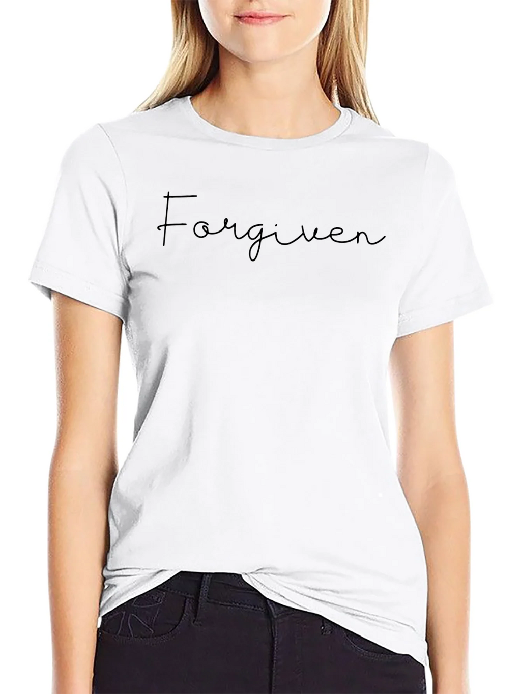Forgiven Script Black Graphic T-Shirt product image 8