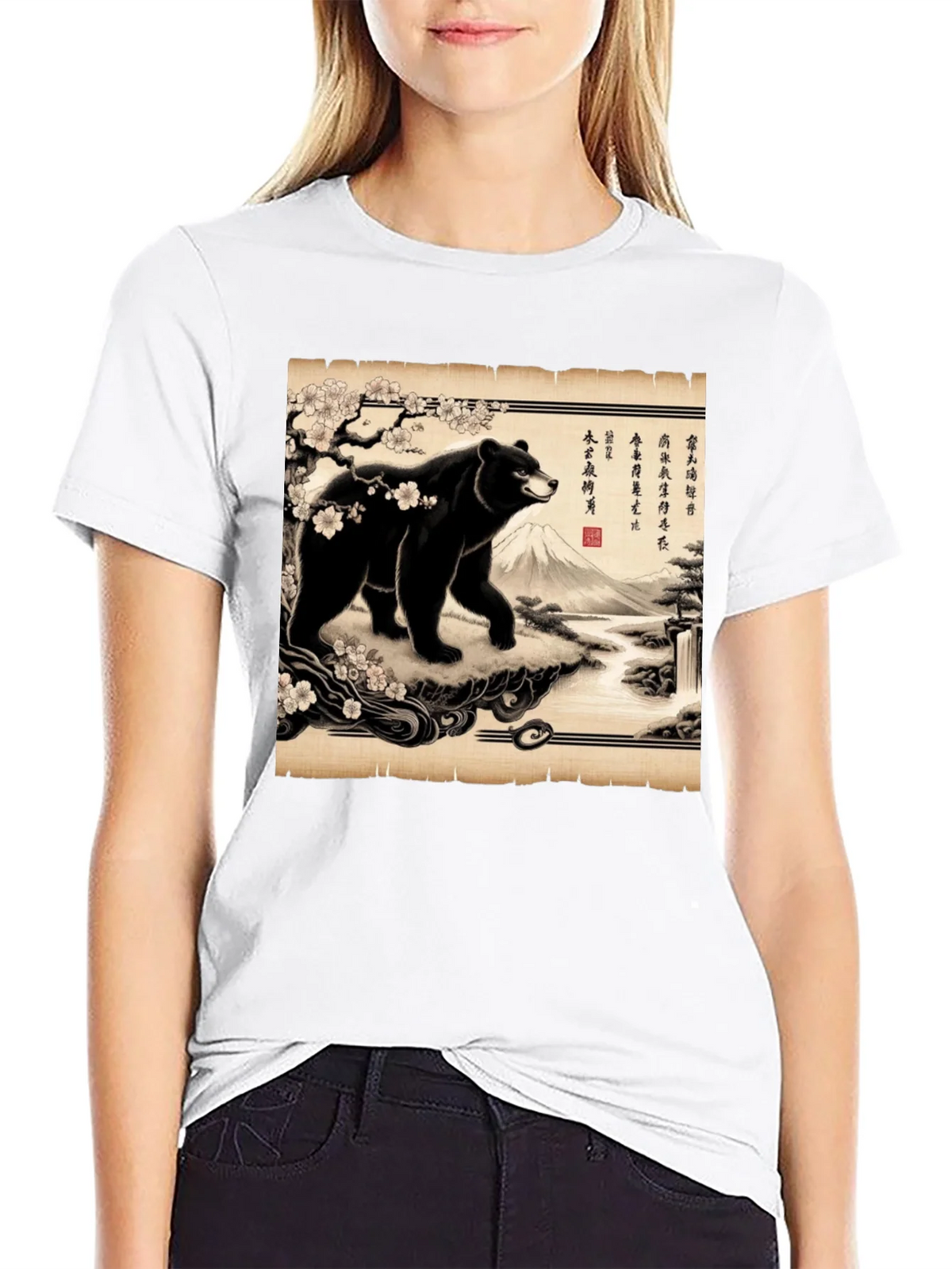 Japanese Bear Print T-Shirt product image 8
