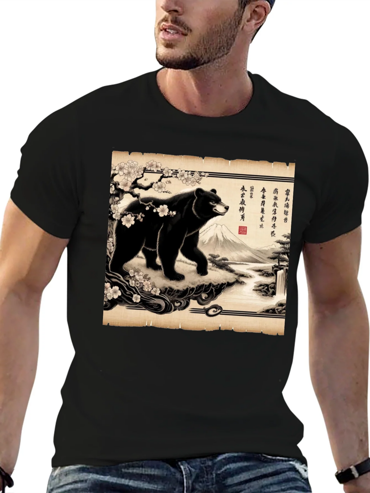 Japanese Bear Print T-Shirt product image 6