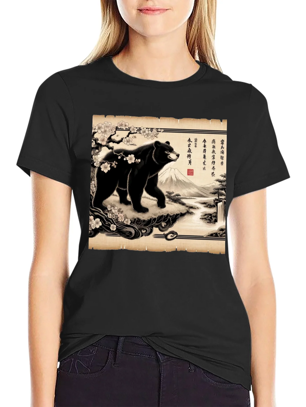 Japanese Bear Print T-Shirt product image 2