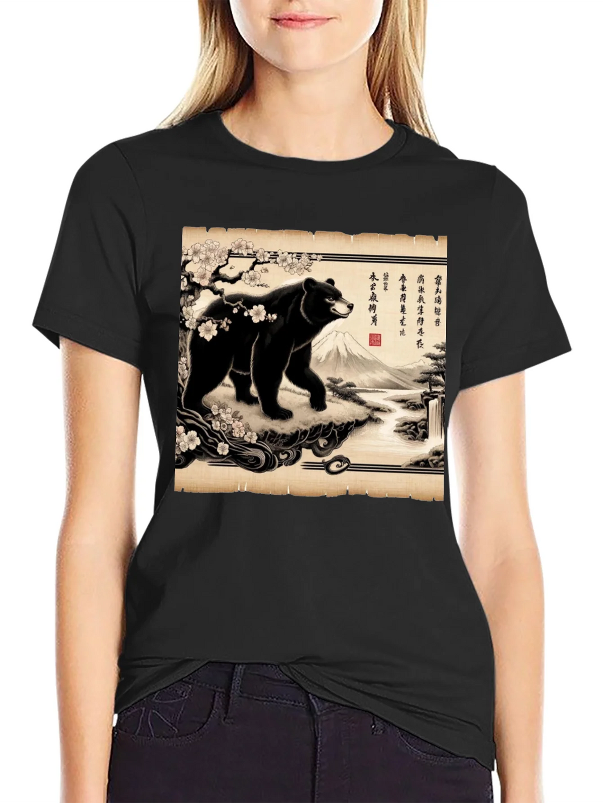Japanese Bear Print T-Shirt product image 2