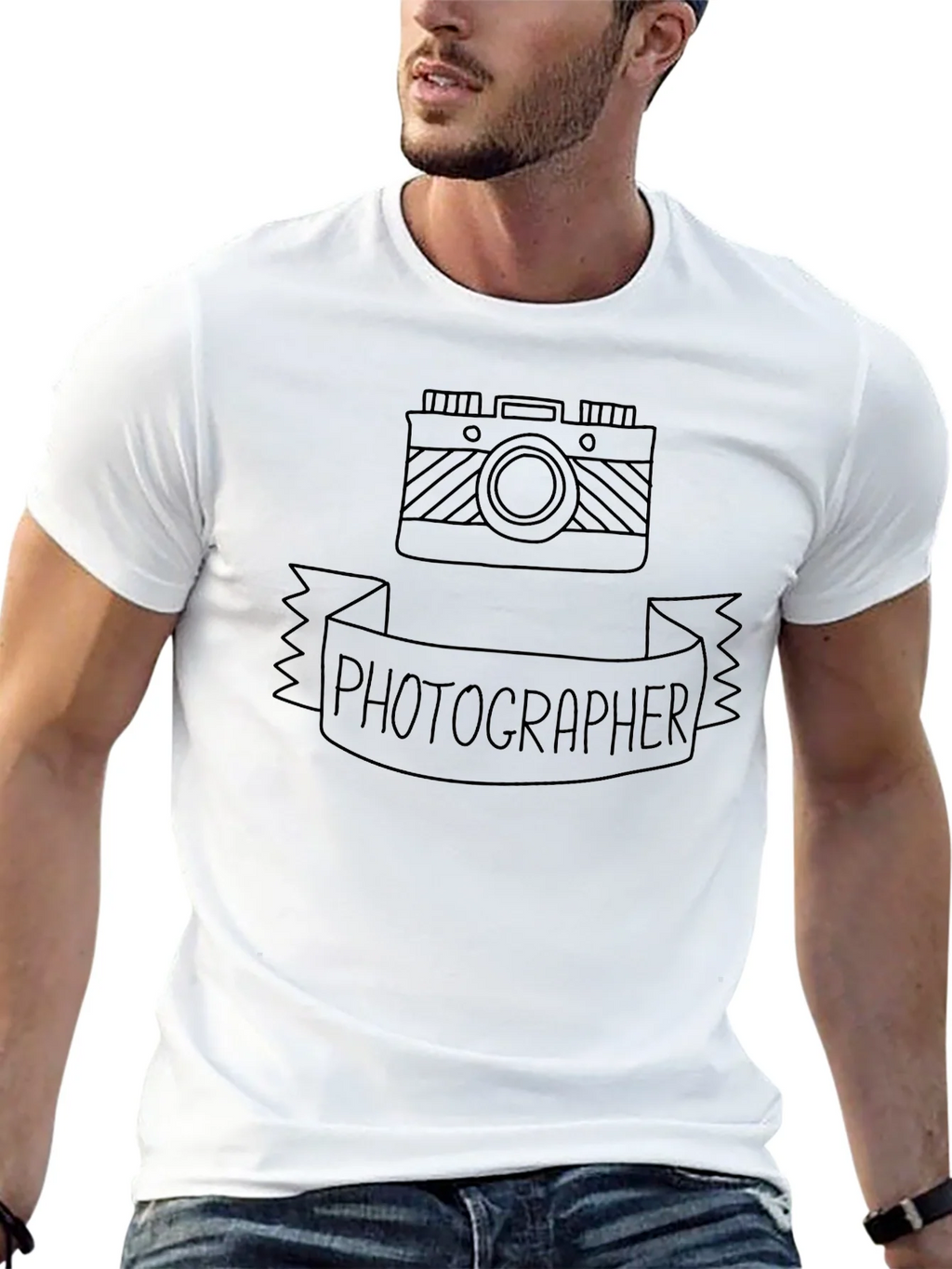 Photographer Camera Graphic Tee - Black Crewneck T-Shirt product image 12