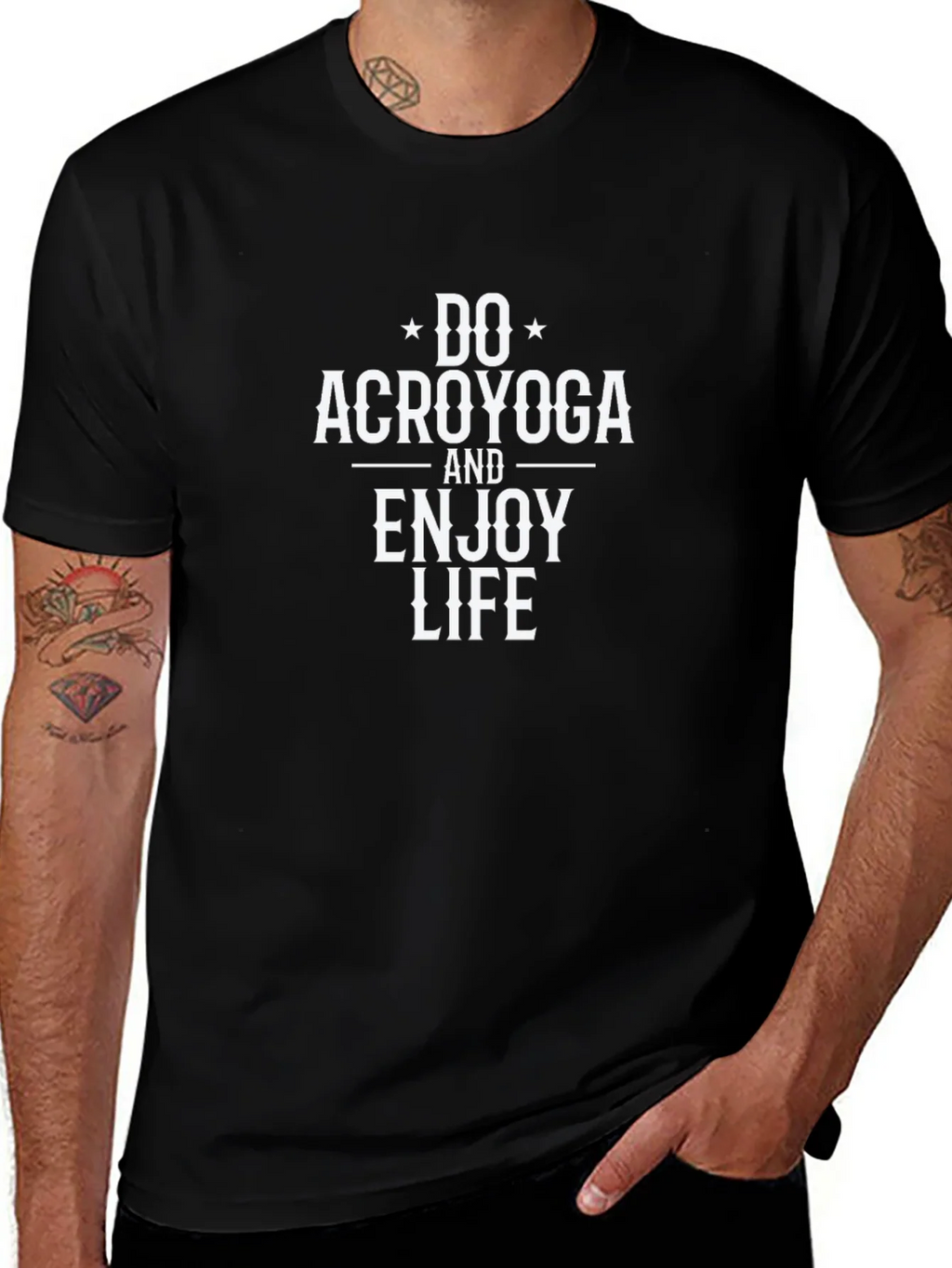 Do Acroyoga T-Shirt - Black Cotton Blend product image 1