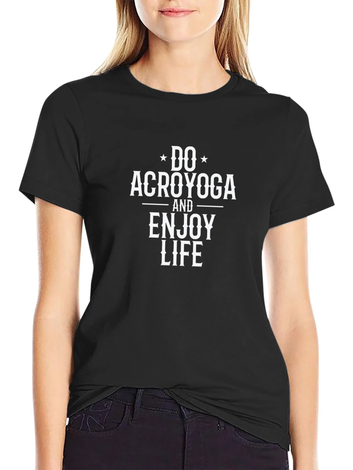 Do Acroyoga T-Shirt - Black Cotton Blend product image 2