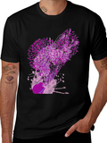 Abstract Purple Print Black T-Shirt product image 1