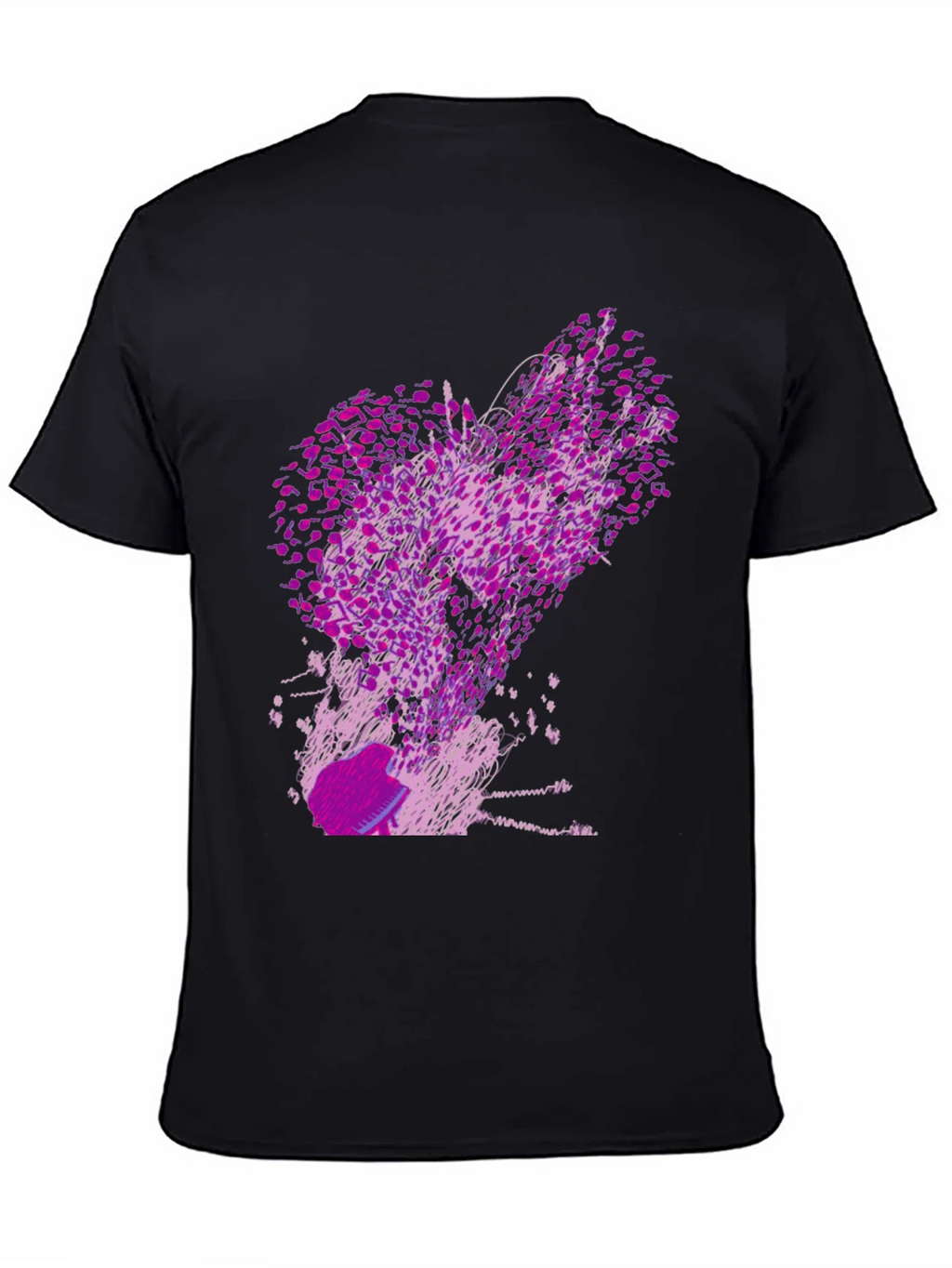 Abstract Purple Print Black T-Shirt product image 4