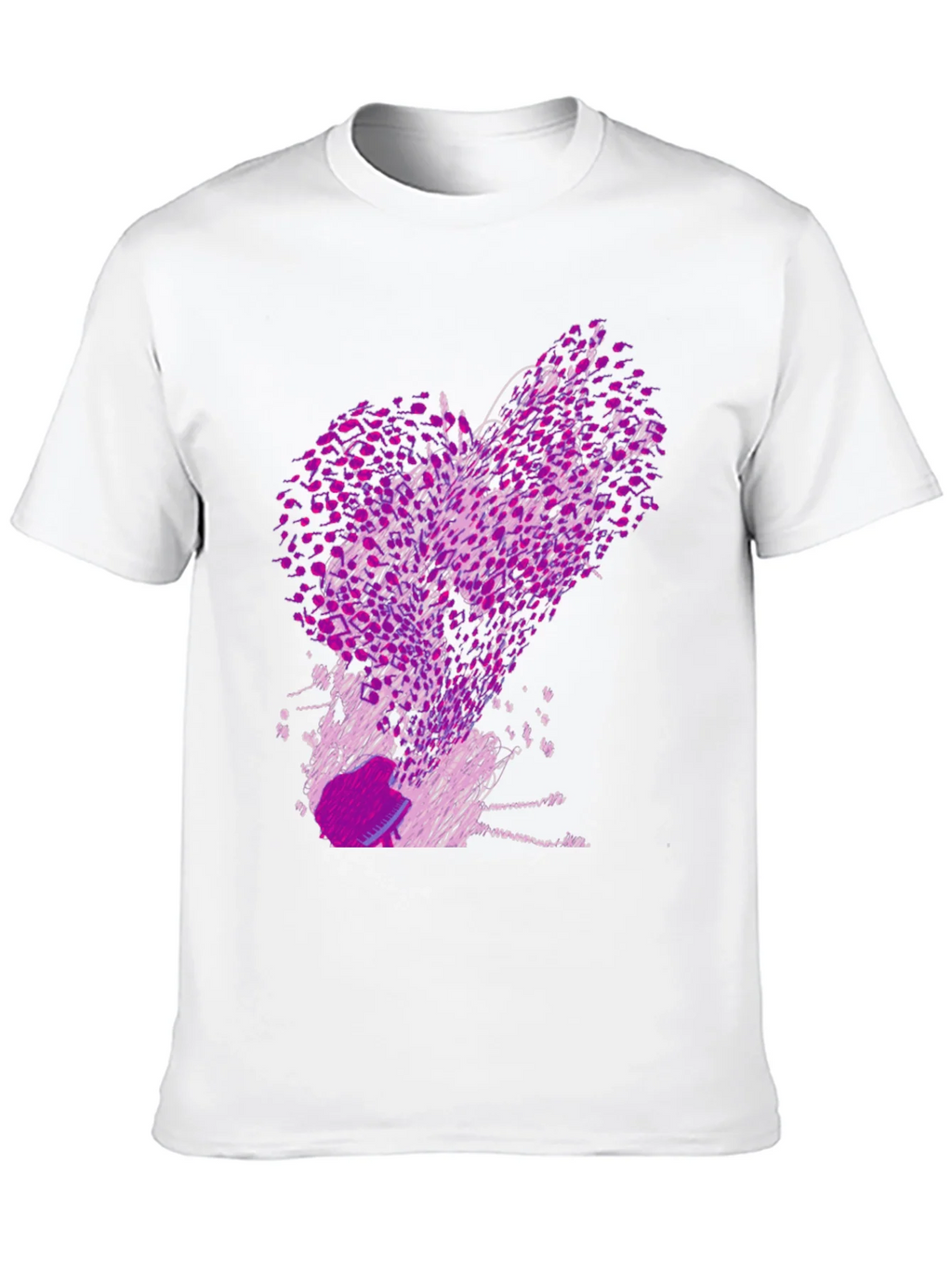 Abstract Purple Print Black T-Shirt product image 9