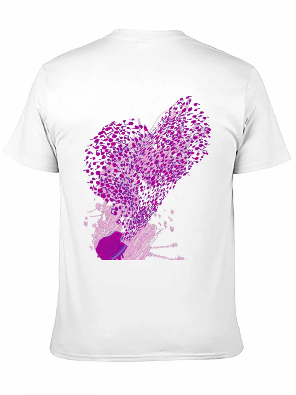 Abstract Purple Print Black T-Shirt product image 10