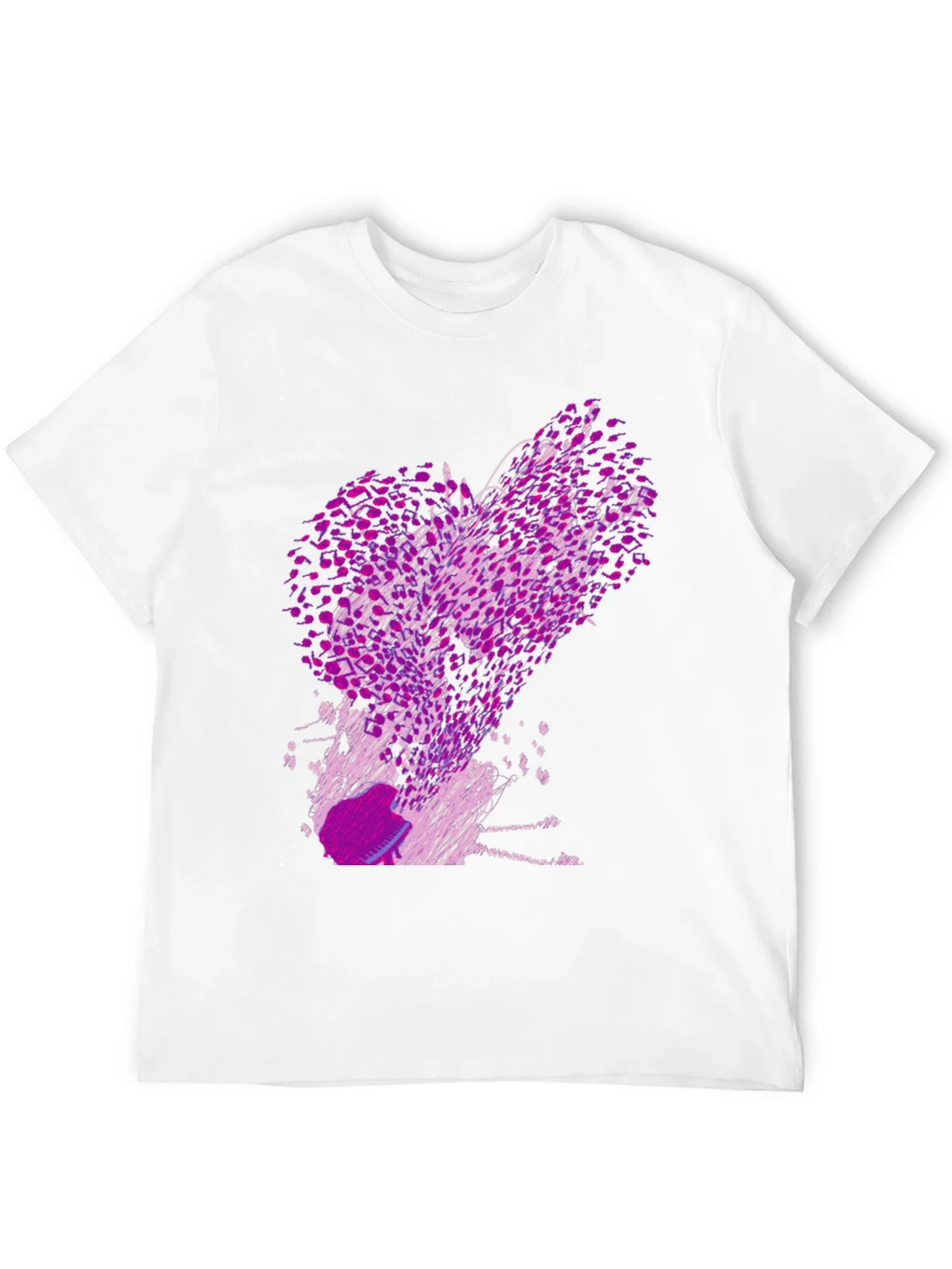 Abstract Purple Print Black T-Shirt product image 11