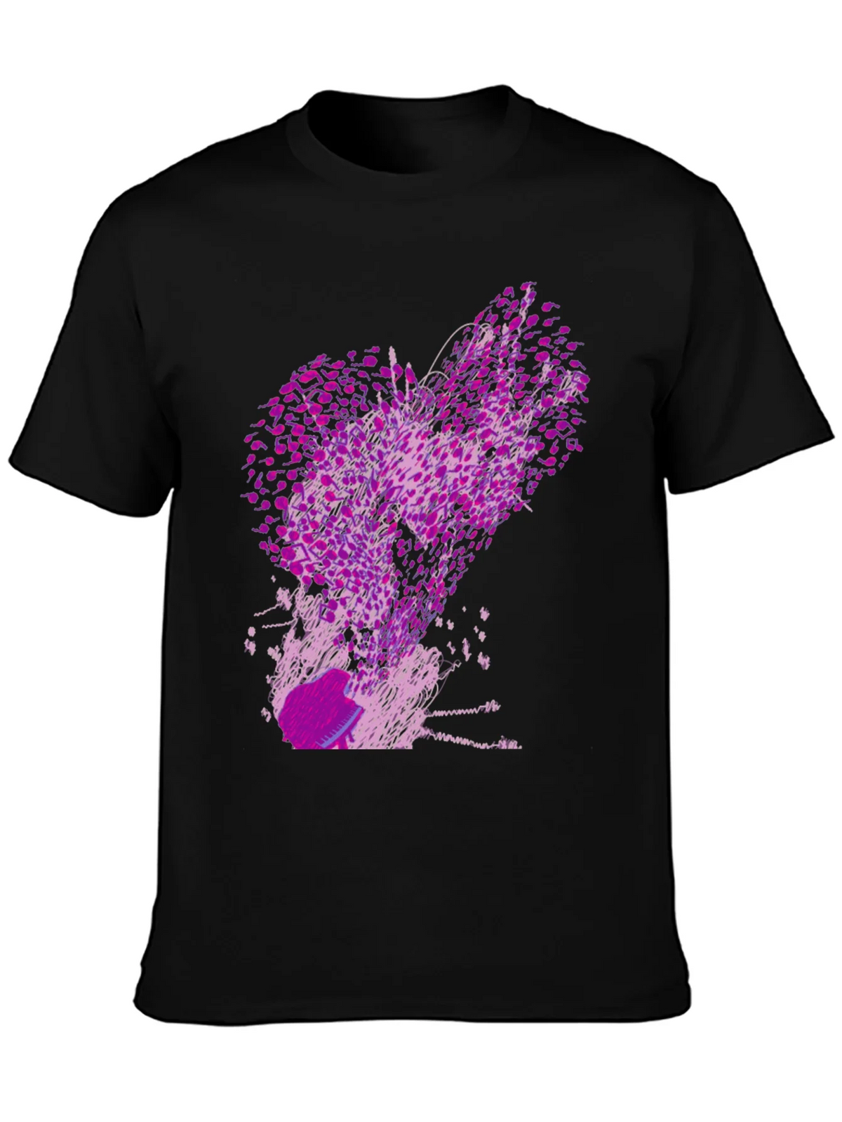 Abstract Purple Print Black T-Shirt product image 3