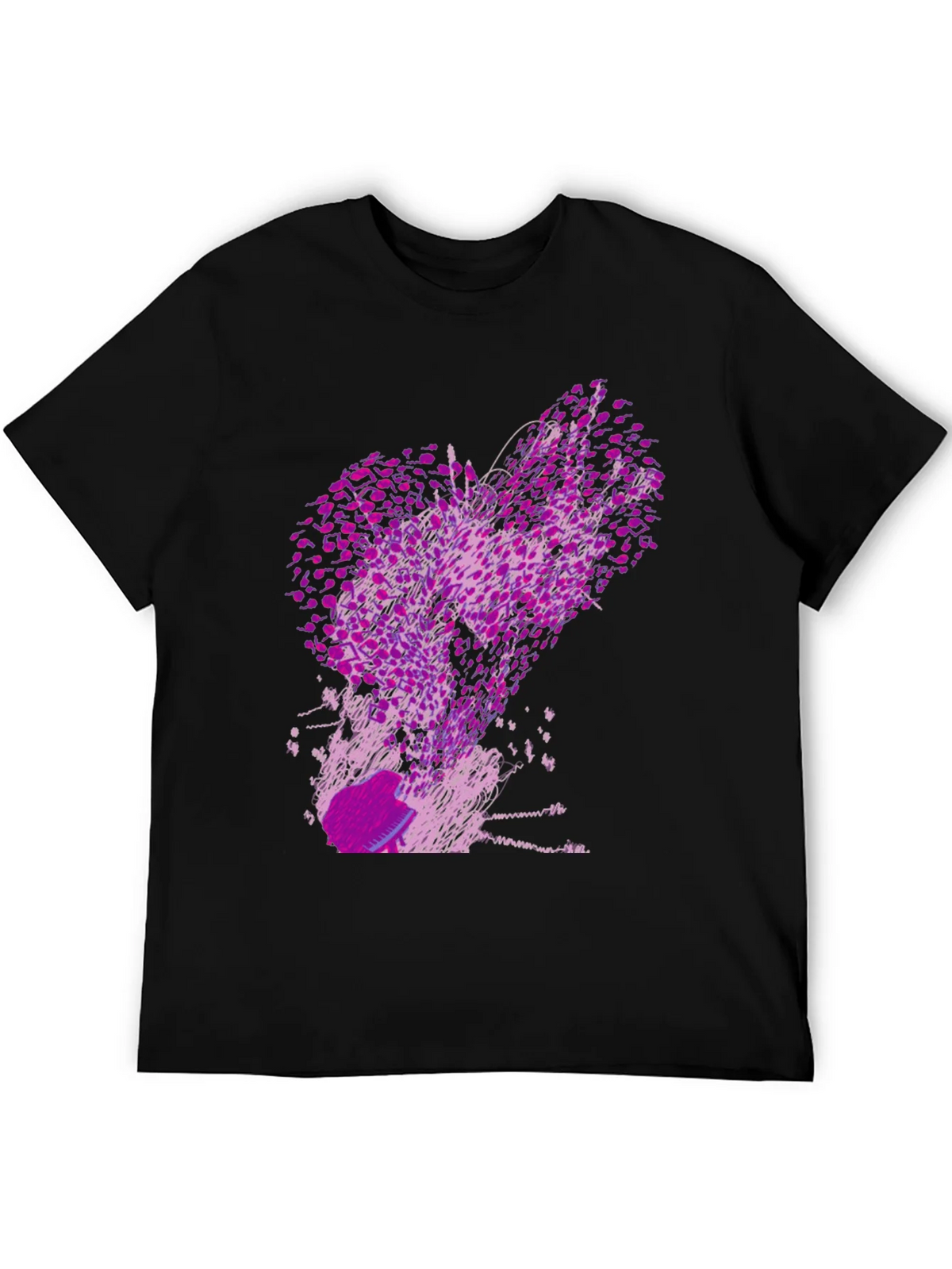 Abstract Purple Print Black T-Shirt product image 5