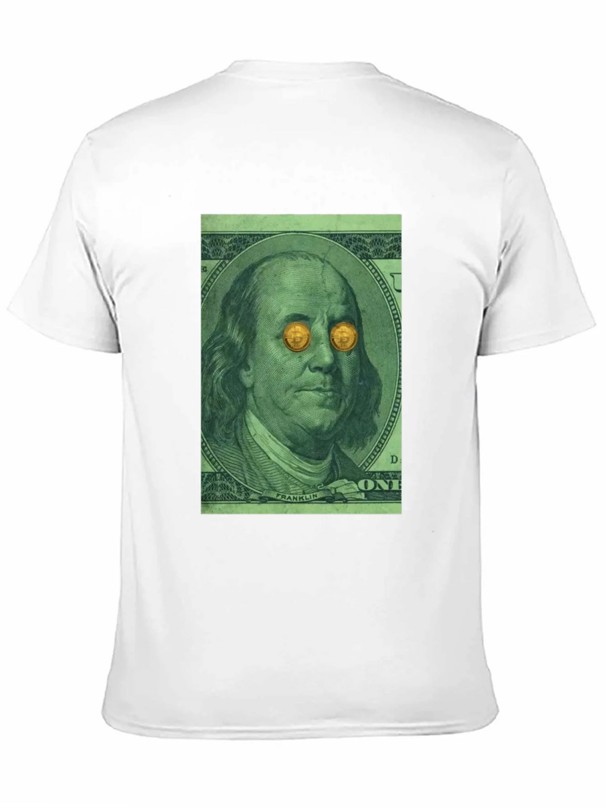 Bitcoin Eyes Benjamin Franklin Graphic Tee product image 10