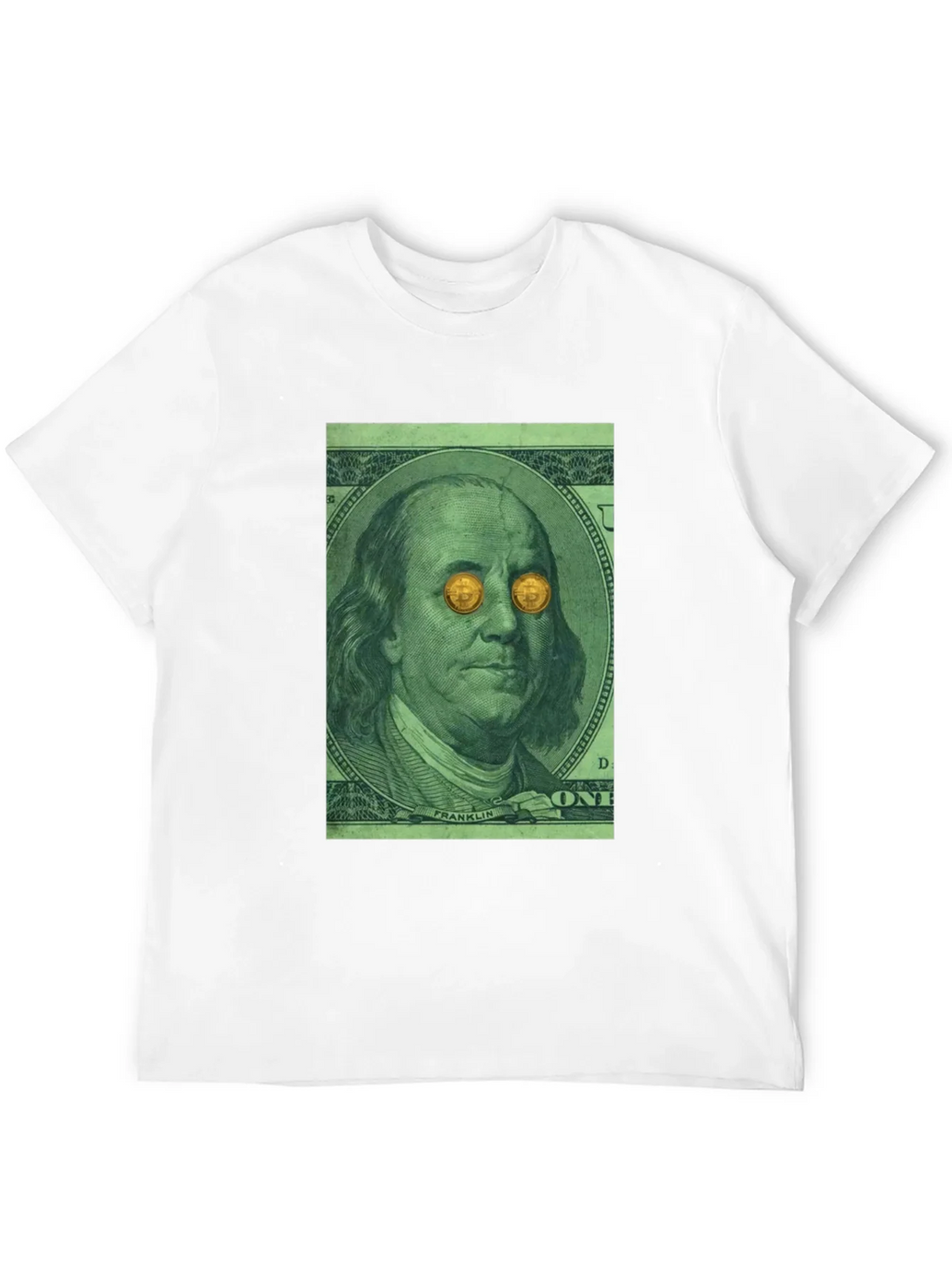 Bitcoin Eyes Benjamin Franklin Graphic Tee product image 11
